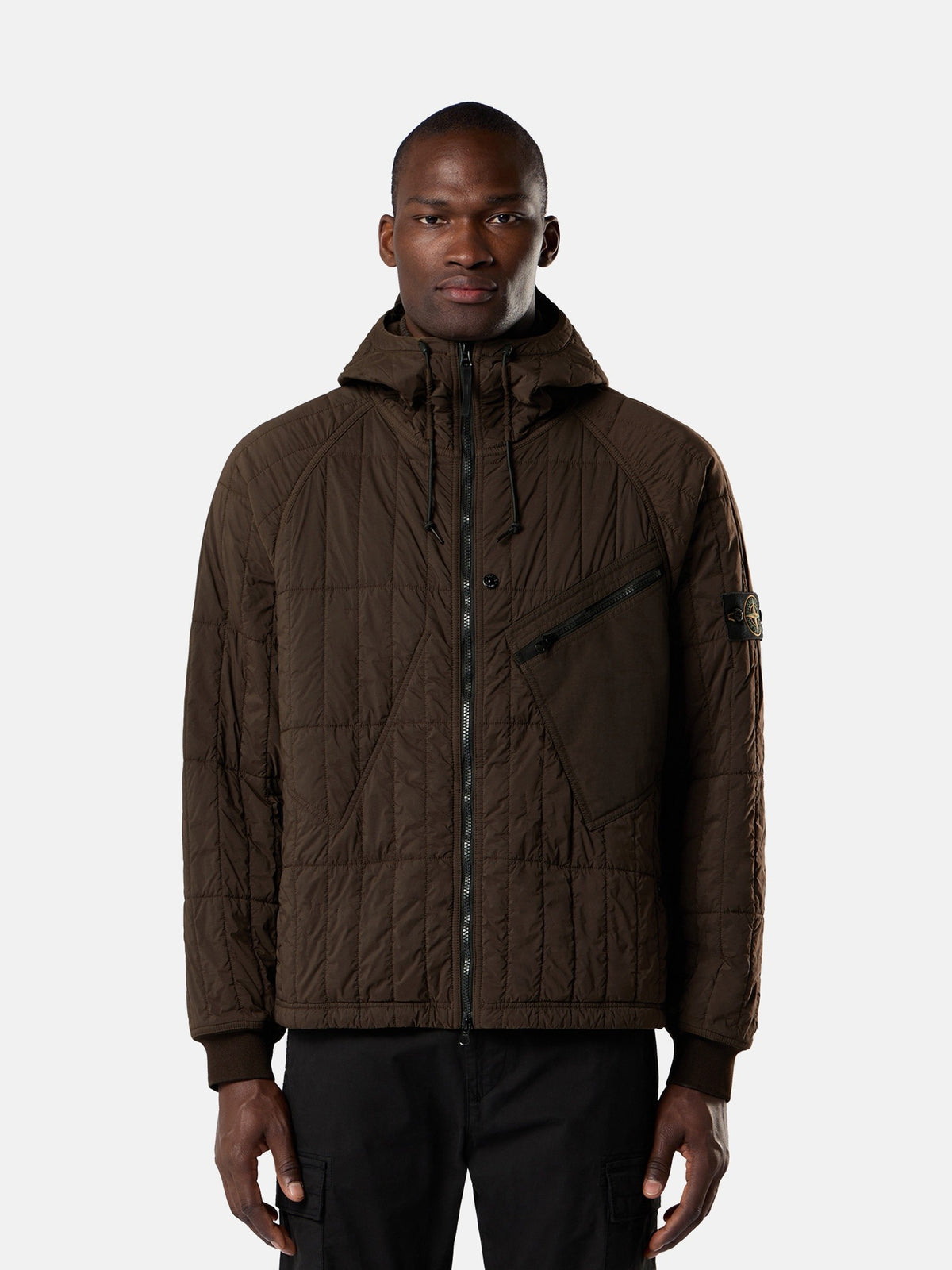Stone Island Quilted Padded Hooded Jacket with Anti-Drop 4100015