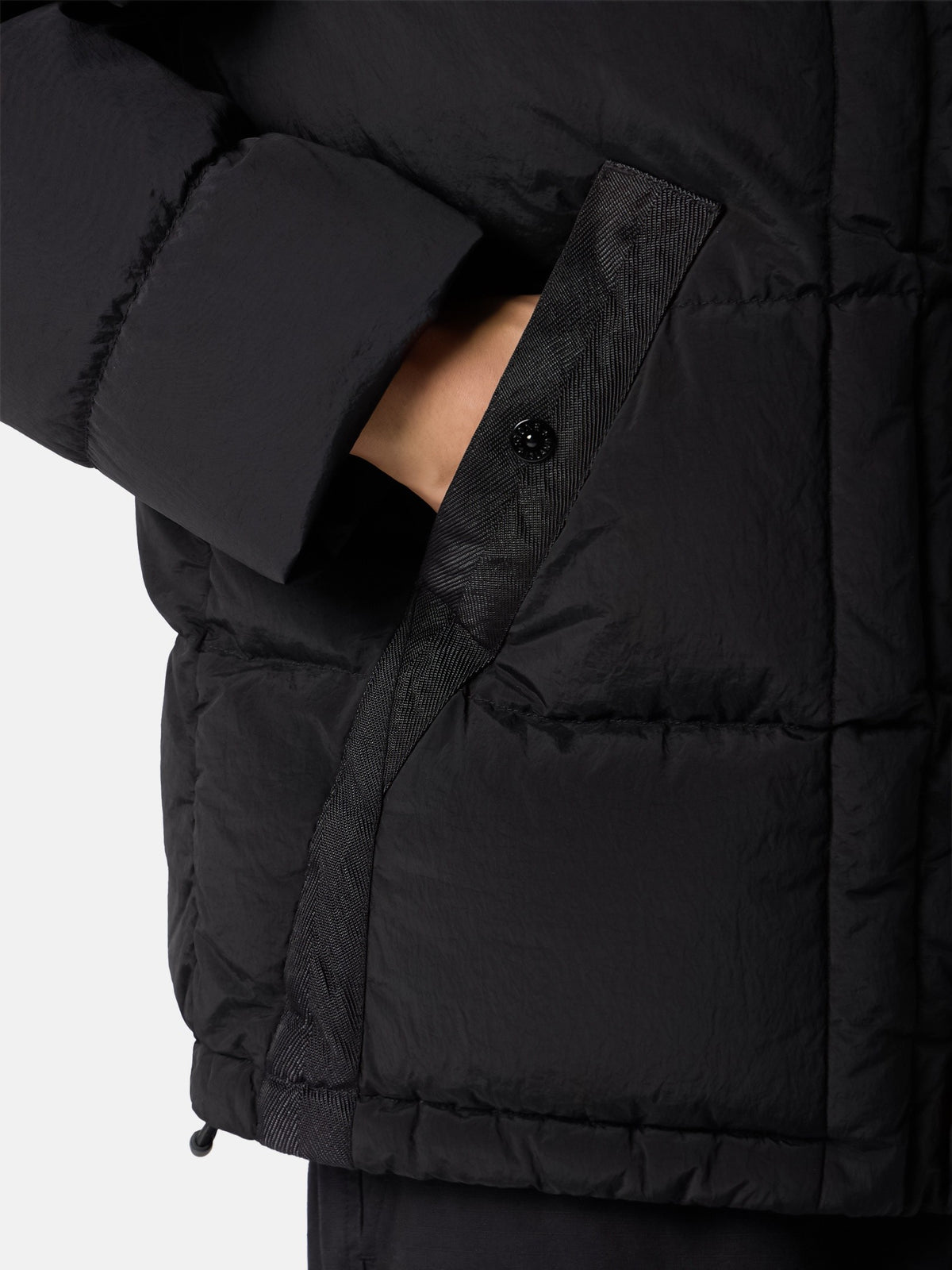 Stone Island Hooded Down Jacket with Drawcord Hem 4100019