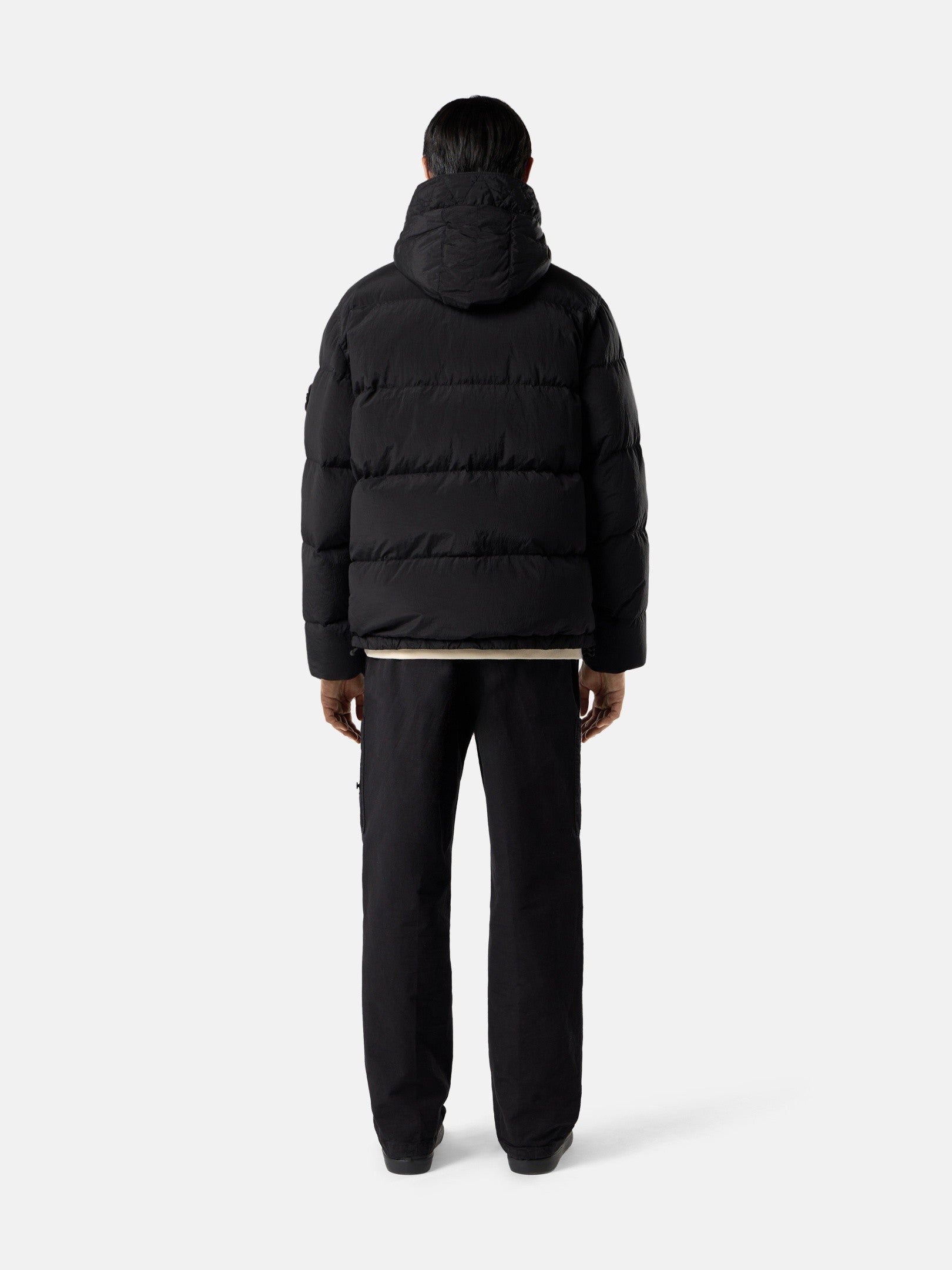 Stone Island Hooded Down Jacket with Drawcord Hem 4100019