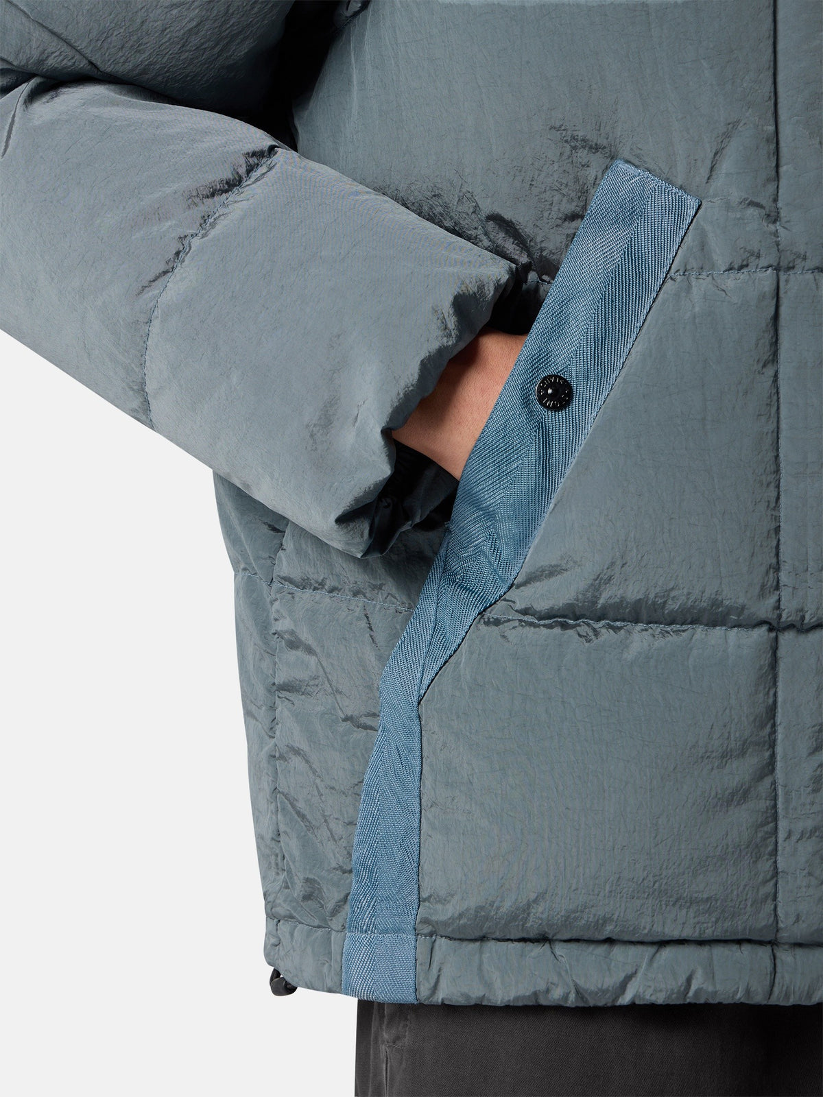 Stone Island Hooded Down Jacket with Drawcord Hem 4100019