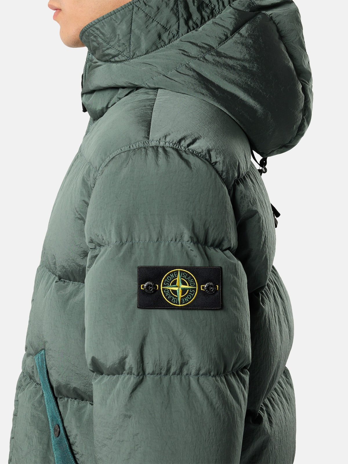 Stone Island Hooded Down Jacket with Drawcord Hem 4100019