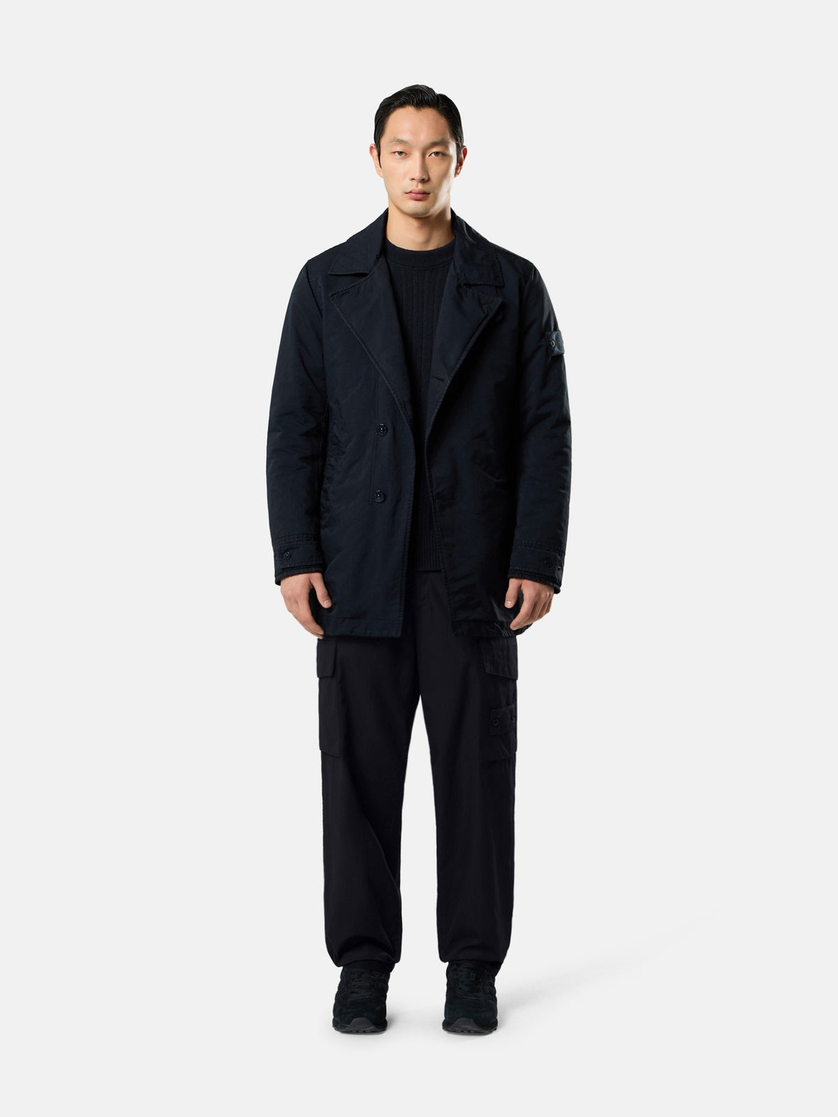 Stone Island Padded Peacoat With Anti-Drop 4100027