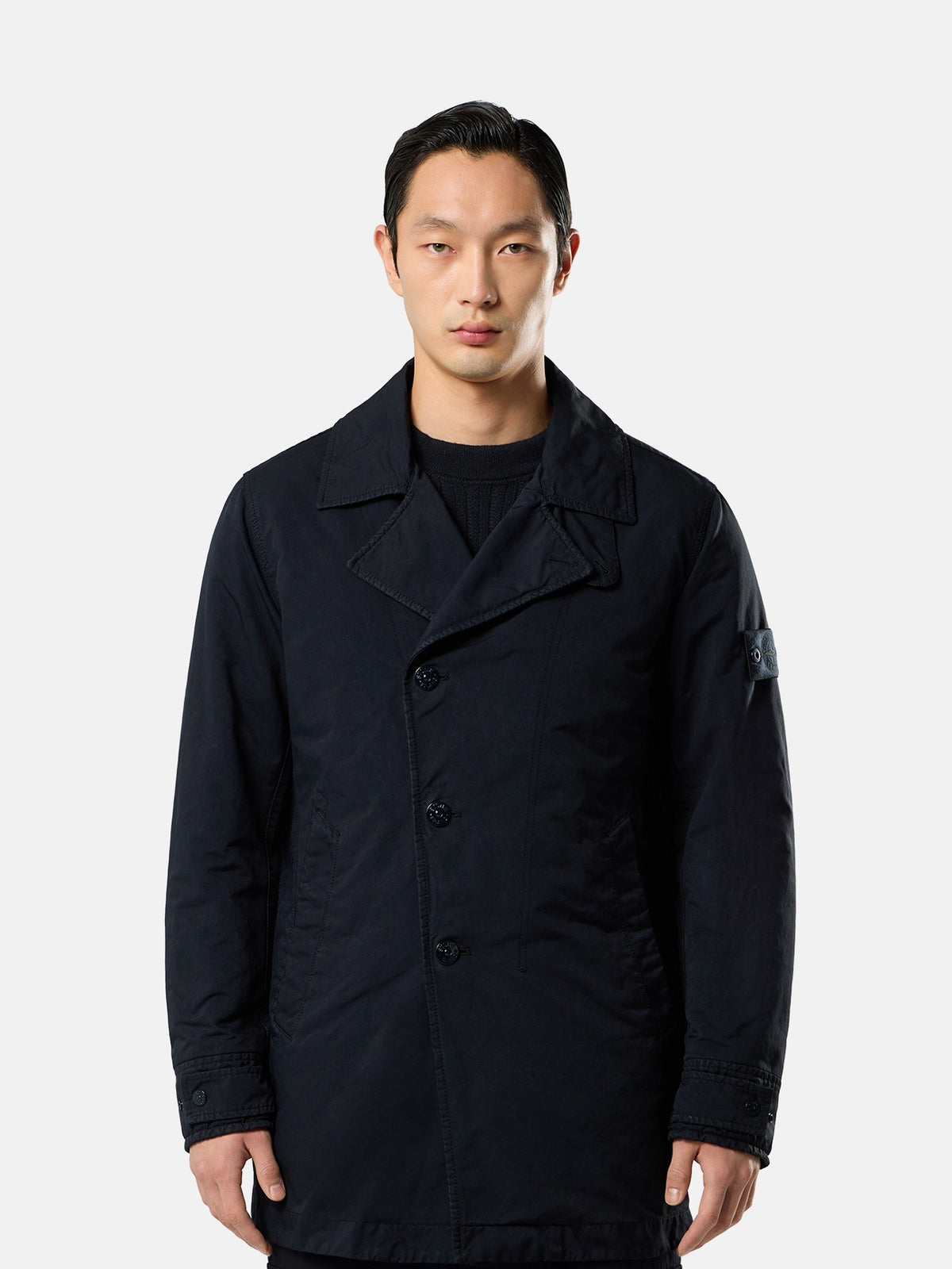Stone Island Padded Peacoat With Anti-Drop 4100027