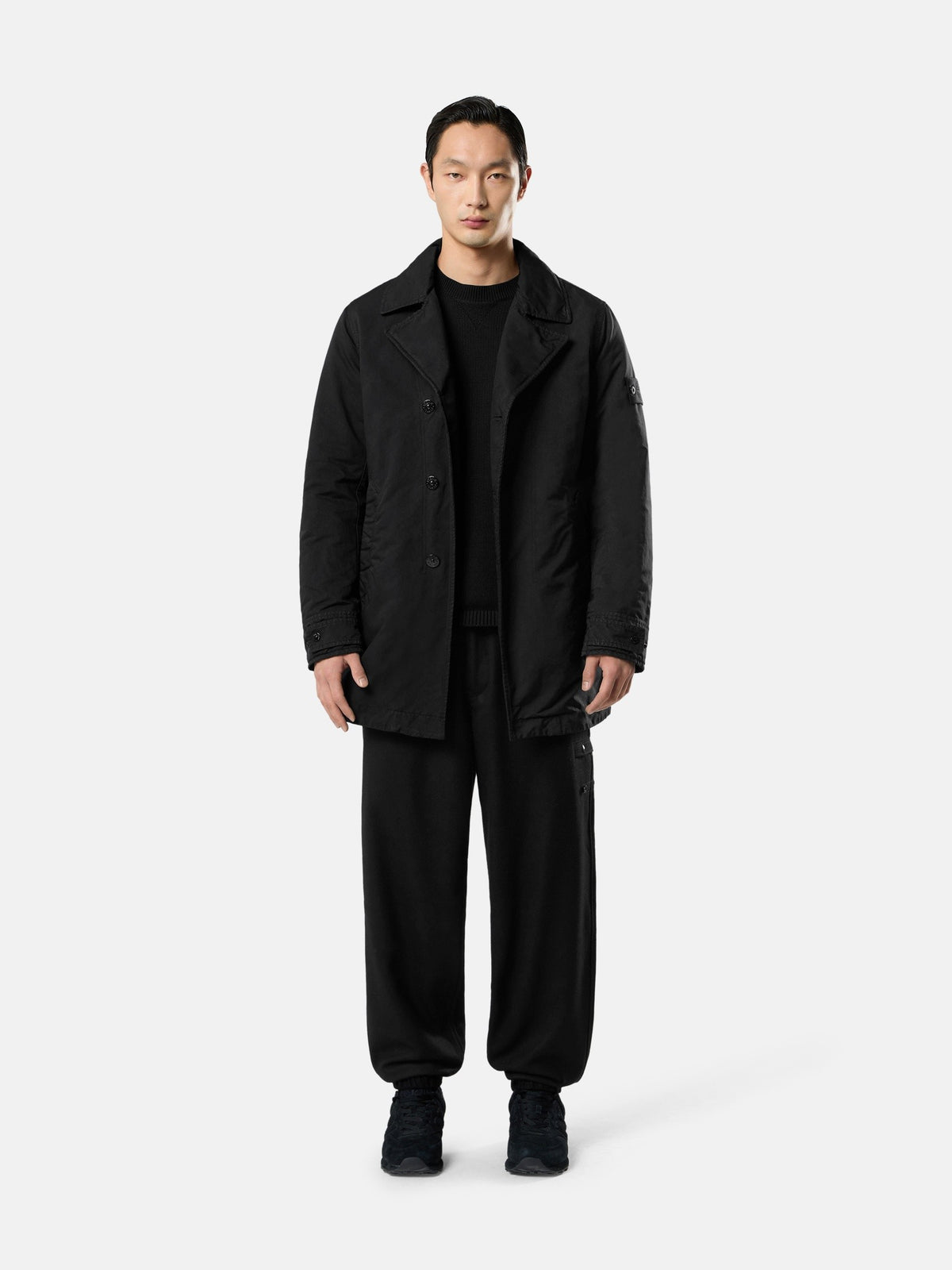 Stone Island Padded Peacoat With Anti-Drop 4100027
