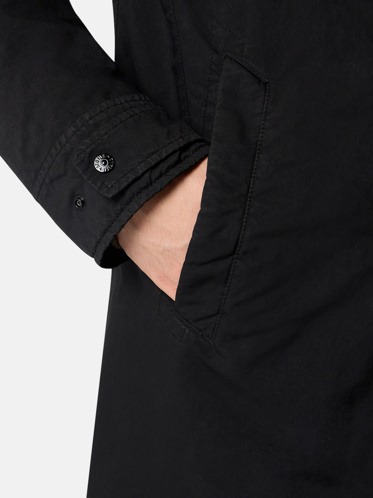Stone Island Padded Peacoat With Anti-Drop 4100027