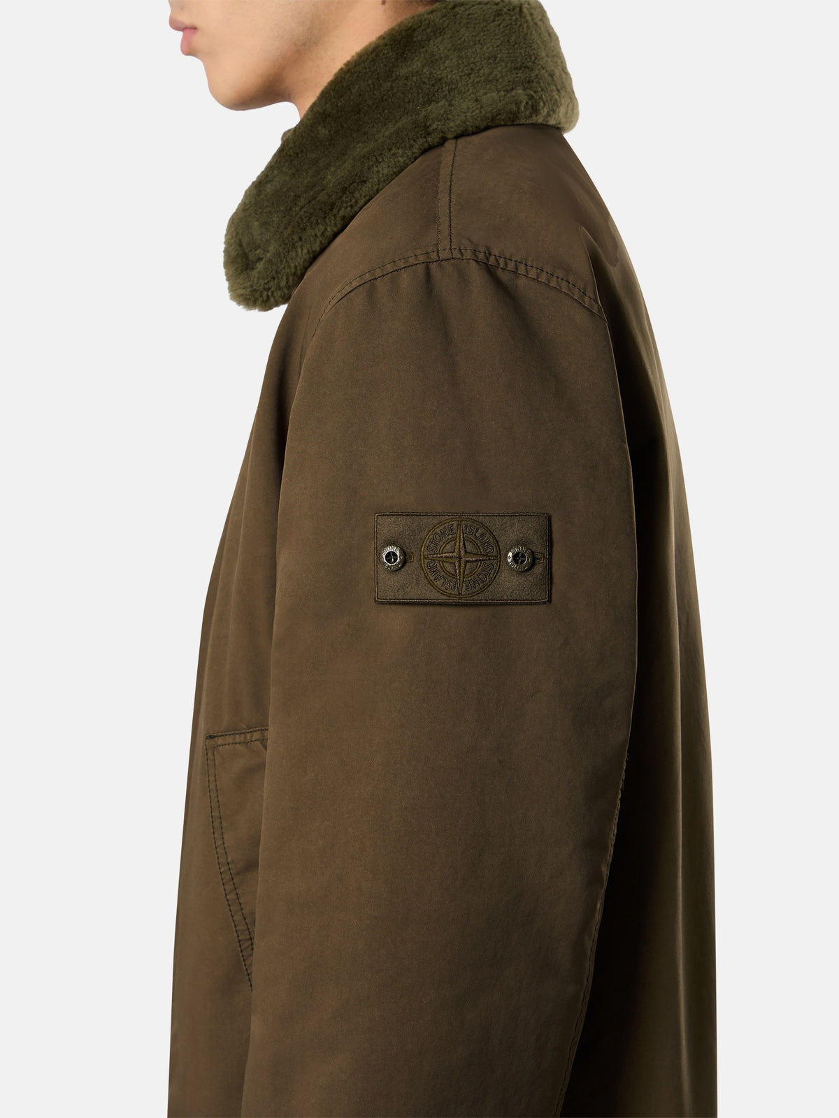 Stone Island Padded Coach Jacket With Detachable Collar And Anti-Drop 4100028