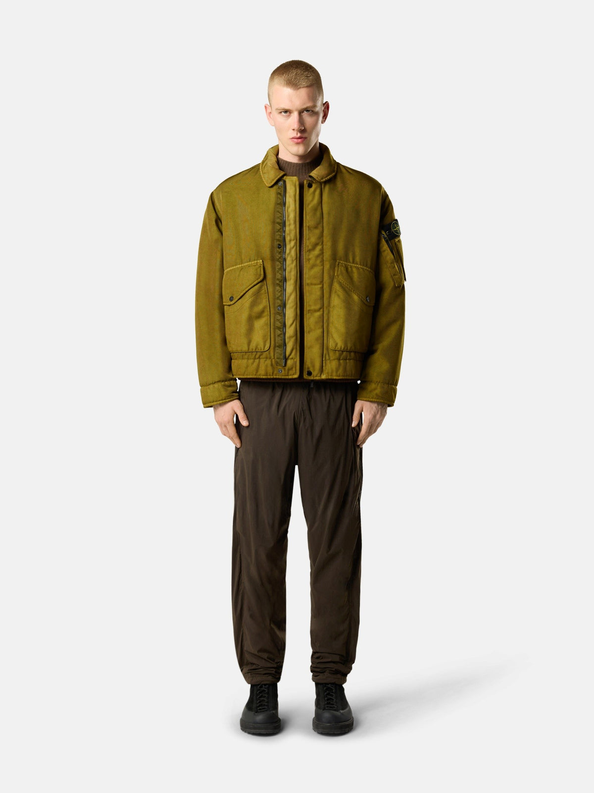 Stone Island Padded Stand Collar Jacket with Anti-Drop 4100035