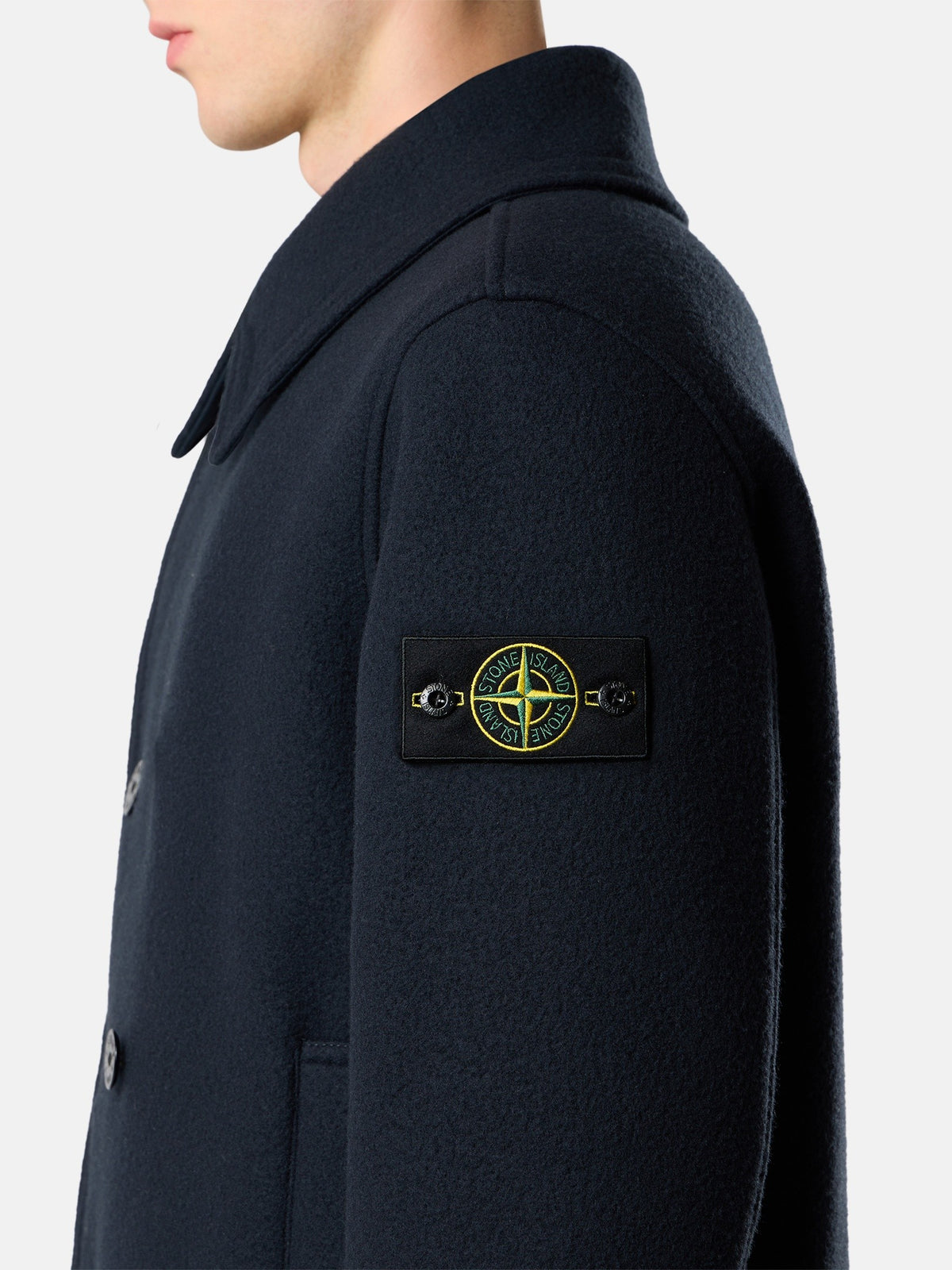 Stone Island Peacoat With Double-Breasted Closure 4100040