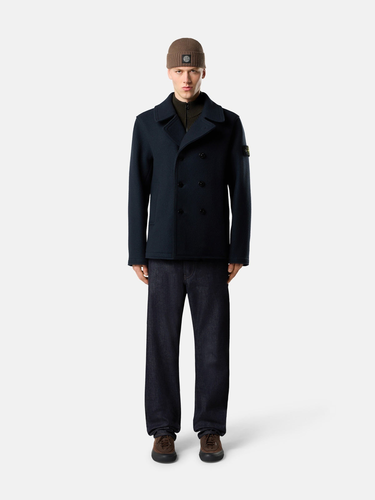 Stone Island Peacoat With Double-Breasted Closure 4100040