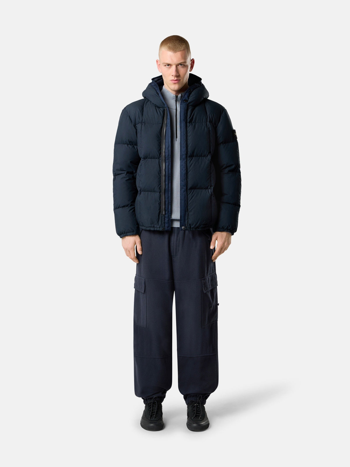 Stone Island Hooded Down Jacket With Wind Resistance 4100083