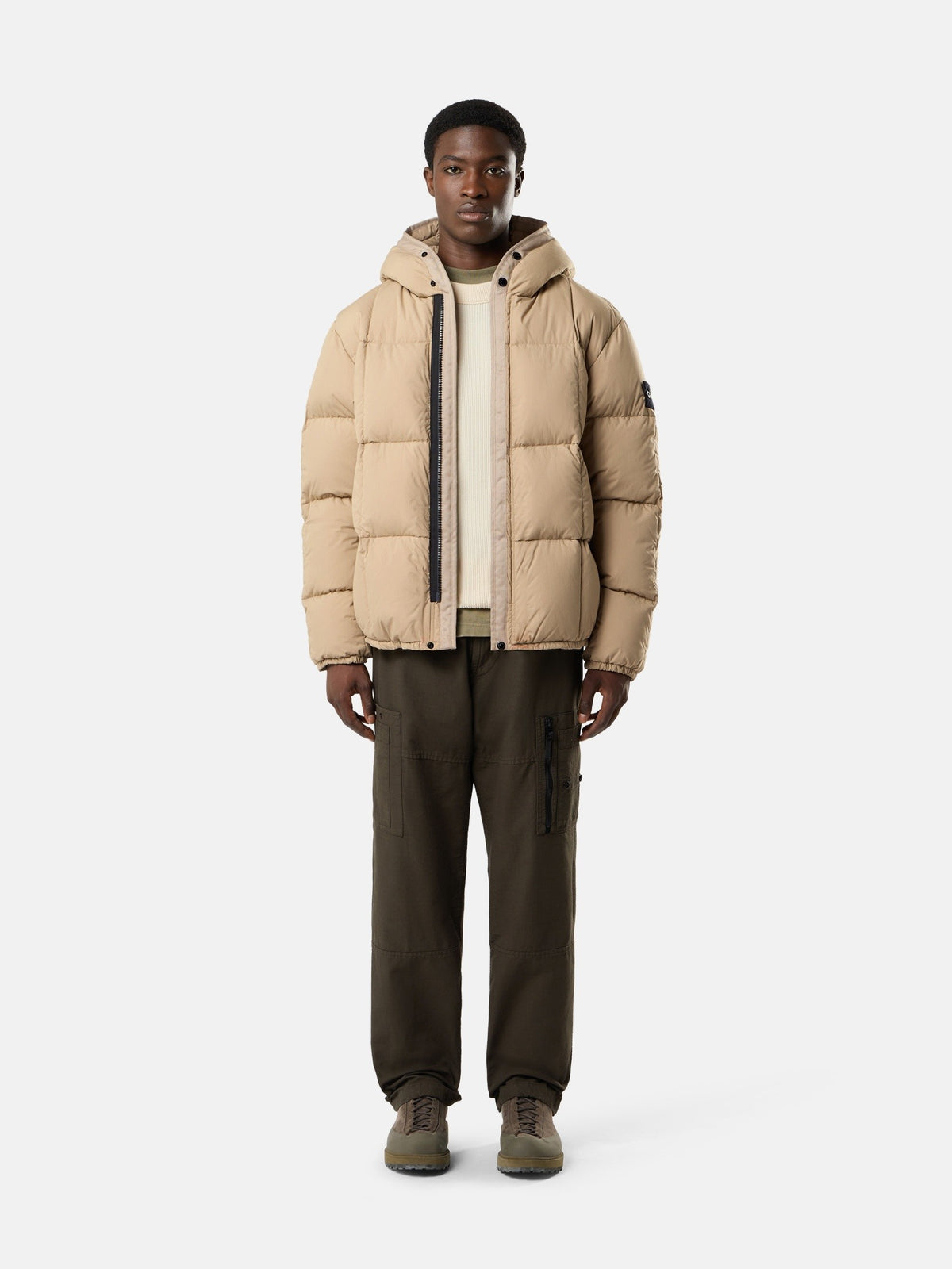 Stone Island Hooded Down Jacket With Wind Resistance 4100083