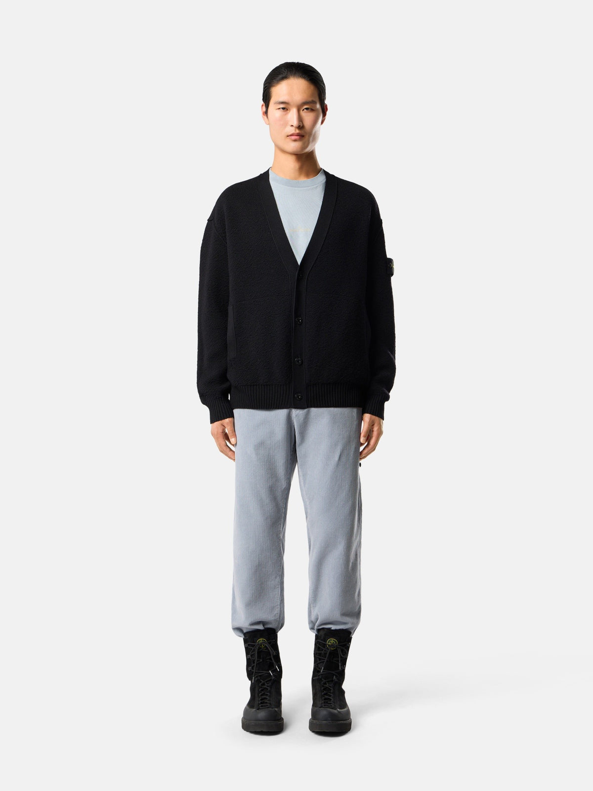 Stone Island Loose-Fit V-Neck Cardigan with Pockets 5100010
