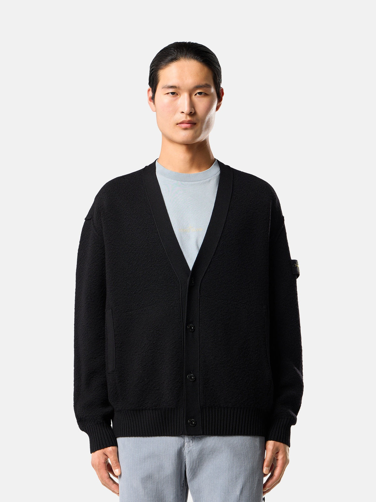 Stone Island Loose-Fit V-Neck Cardigan with Pockets 5100010