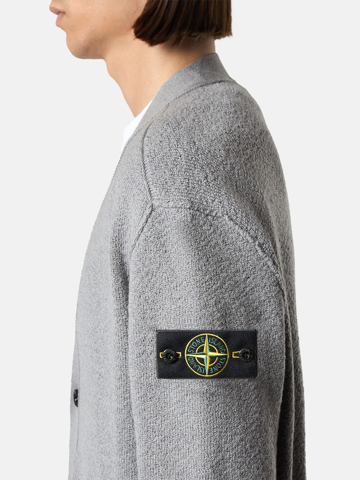 Stone Island Loose-Fit V-Neck Cardigan with Pockets 5100010