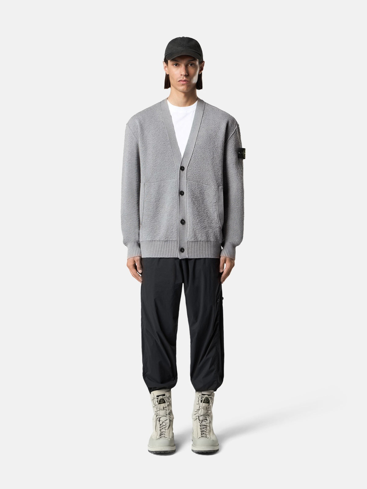 Stone Island Loose-Fit V-Neck Cardigan with Pockets 5100010