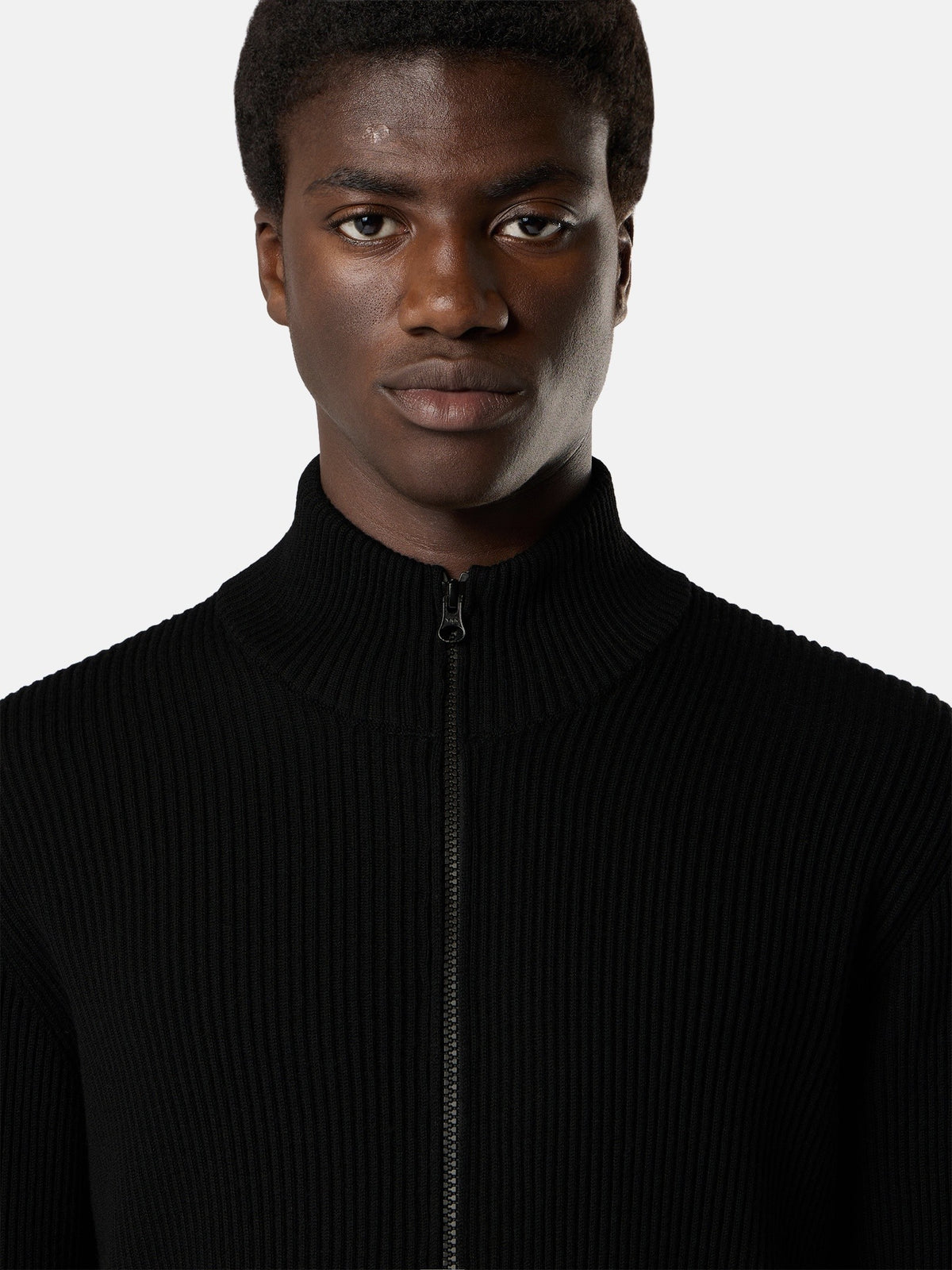 Stone Island Loose-Fit Zip-Up Jumper with Ribbed Trims 5100017