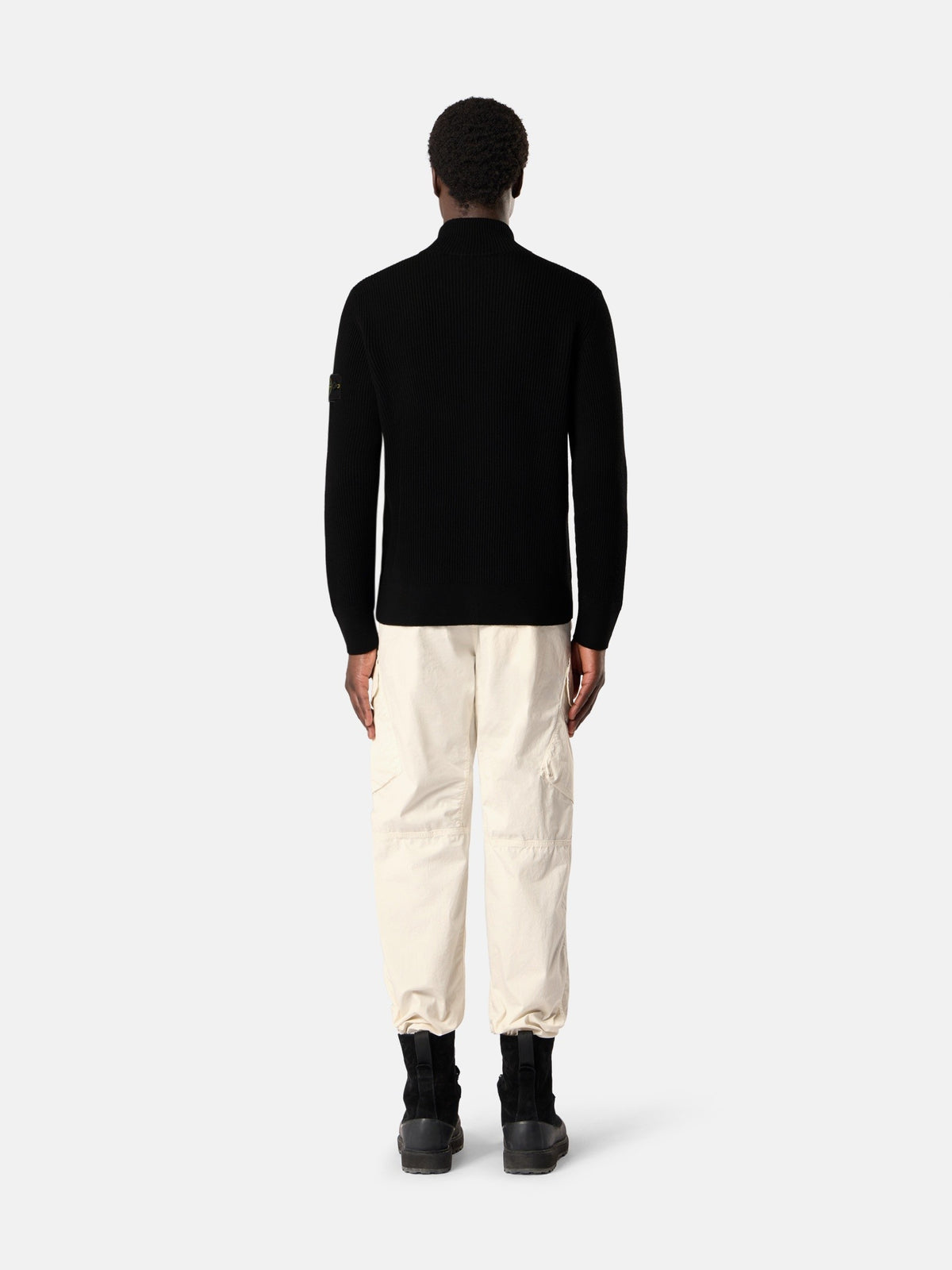 Stone Island Loose-Fit Zip-Up Jumper with Ribbed Trims 5100017