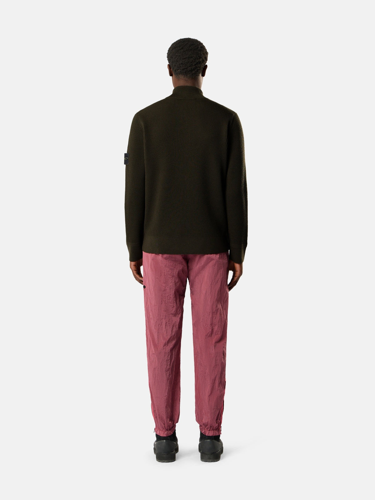 Stone Island Loose-Fit Zip-Up Jumper with Ribbed Trims 5100017