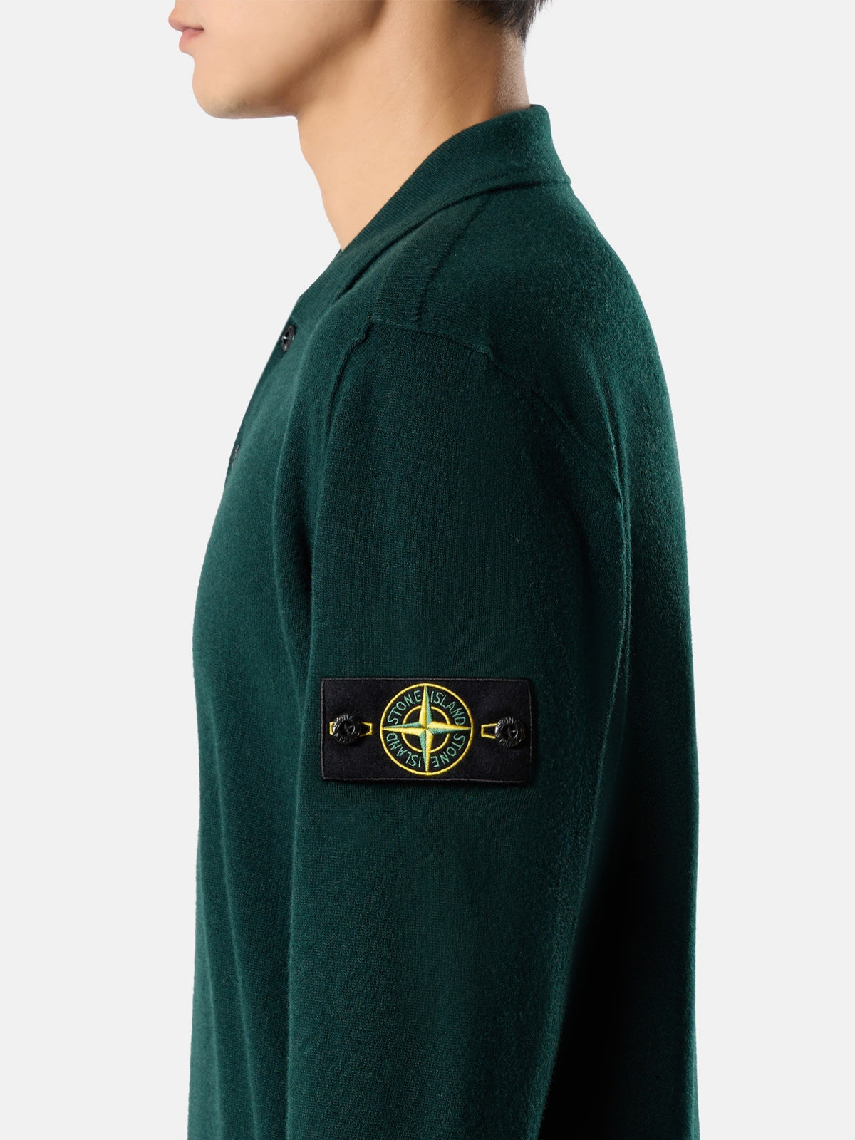 Stone Island Loose-Fit Polo Collar Jumper with Button Placket 5100018