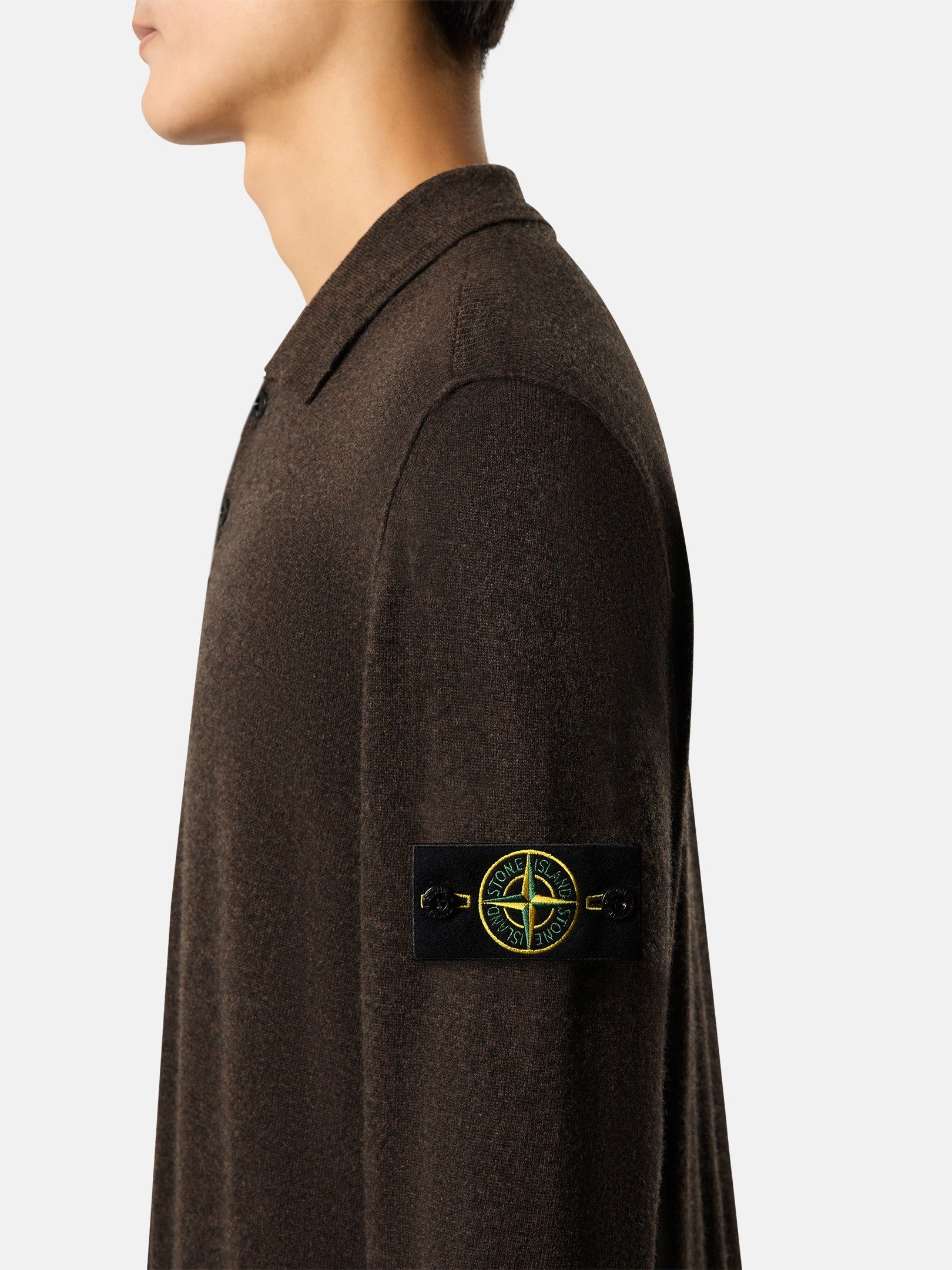 Stone Island Loose-Fit Polo Collar Jumper with Button Placket 5100018