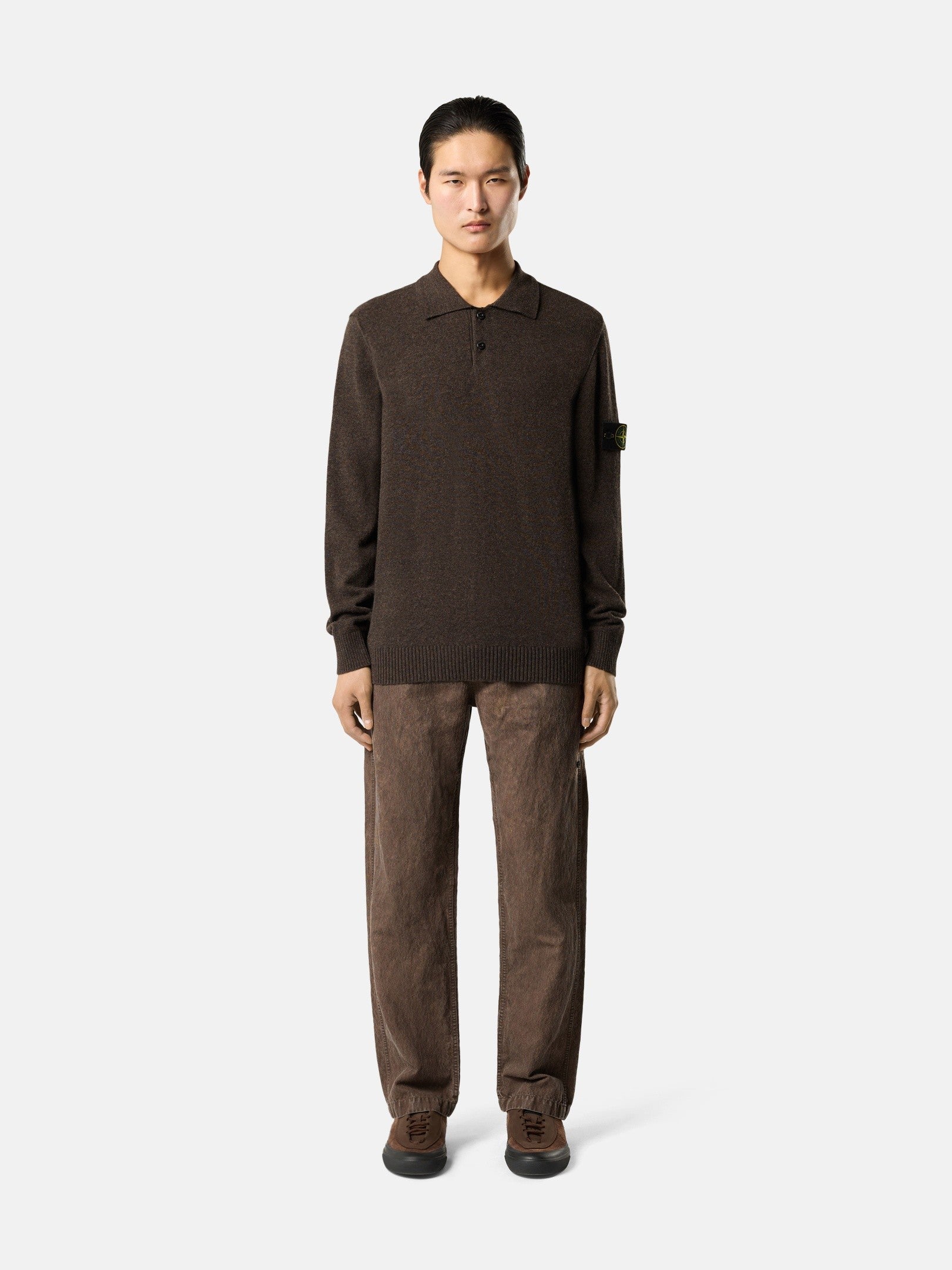 Stone Island Loose-Fit Polo Collar Jumper with Button Placket 5100018