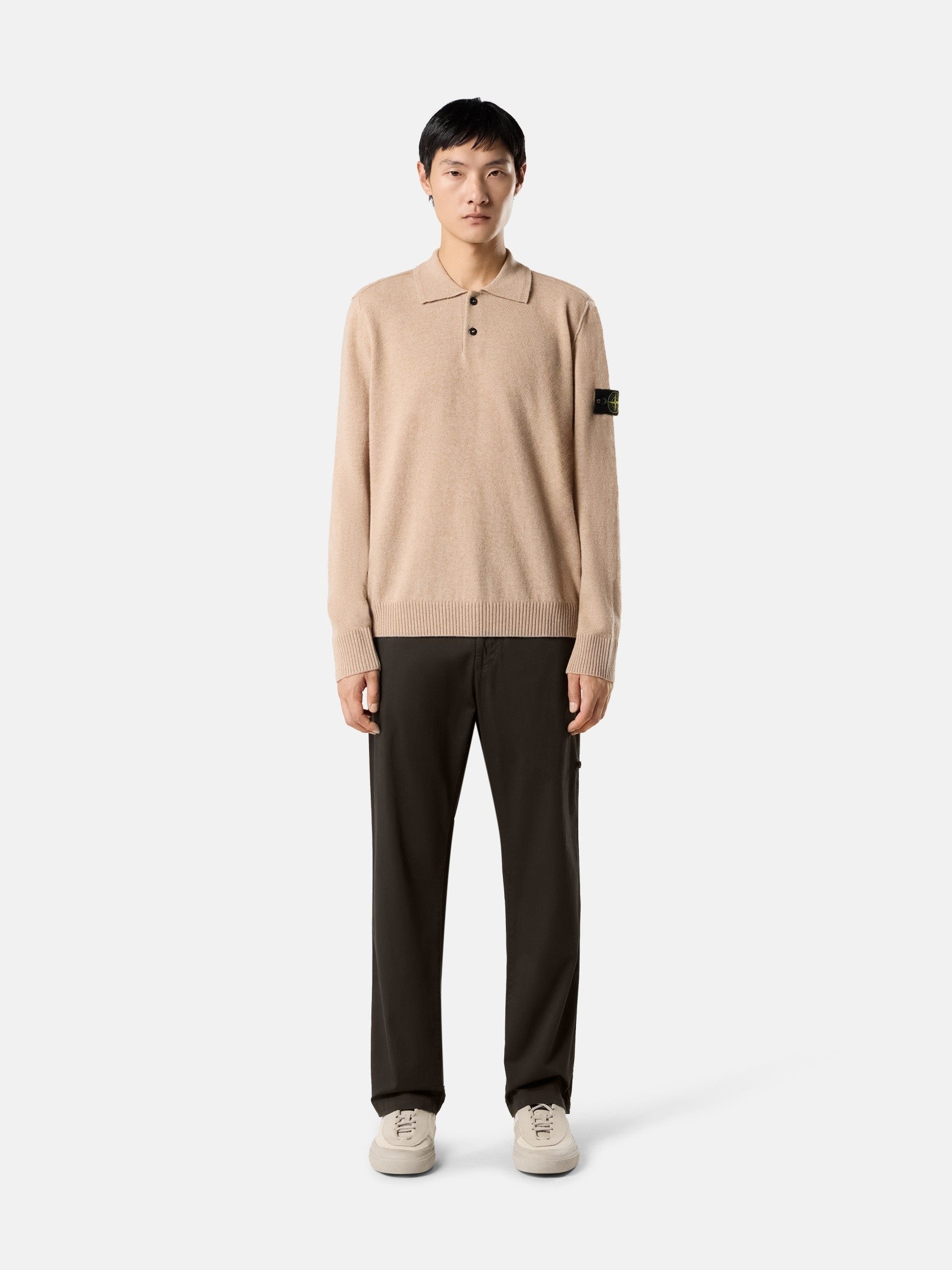 Stone Island Loose-Fit Polo Collar Jumper with Button Placket 5100018