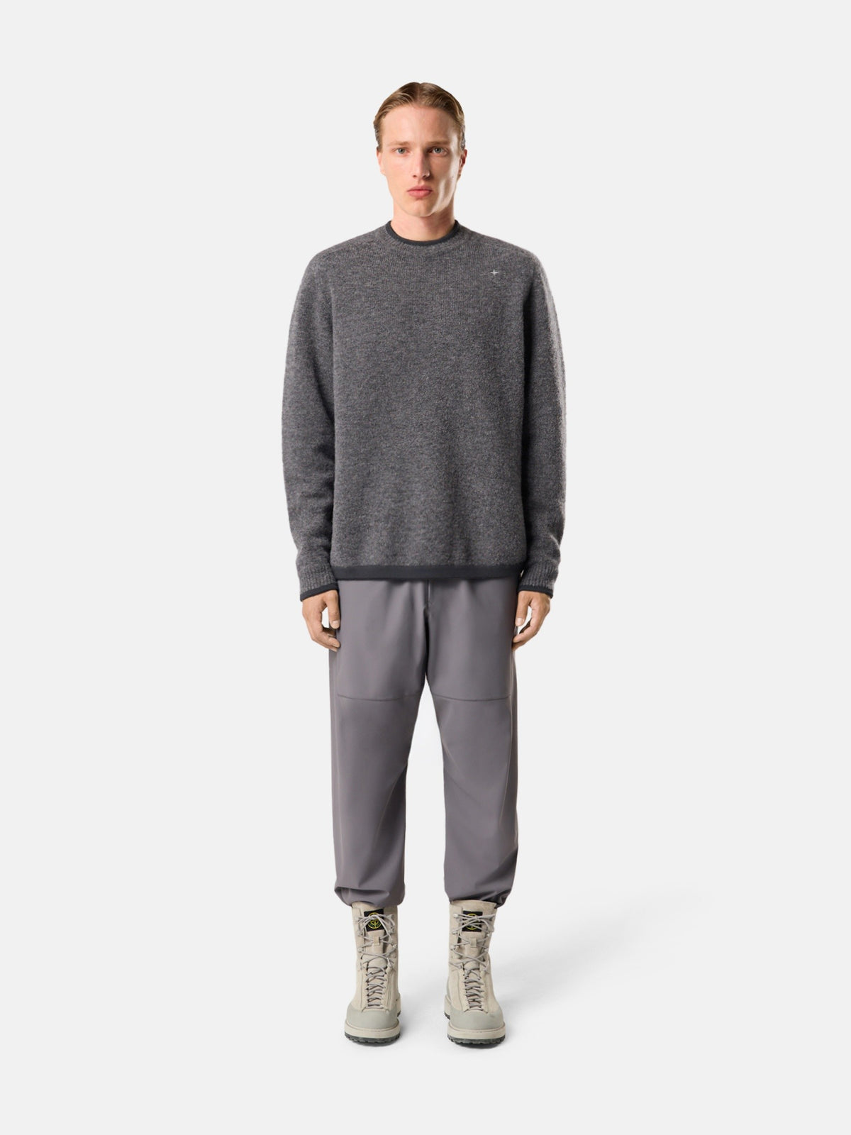 Stone Island Loose-Fit Crewneck Jumper with Contrast Trims 5100028