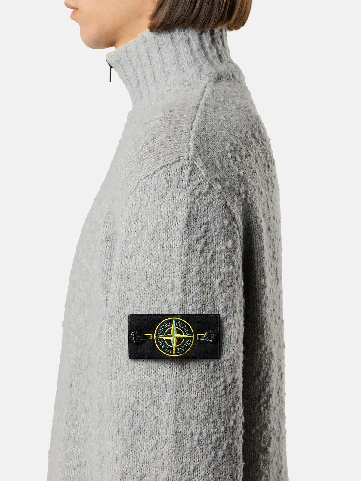 Stone Island Loose-Fit Half-Zip Jumper with Ribbed Trims 5100032