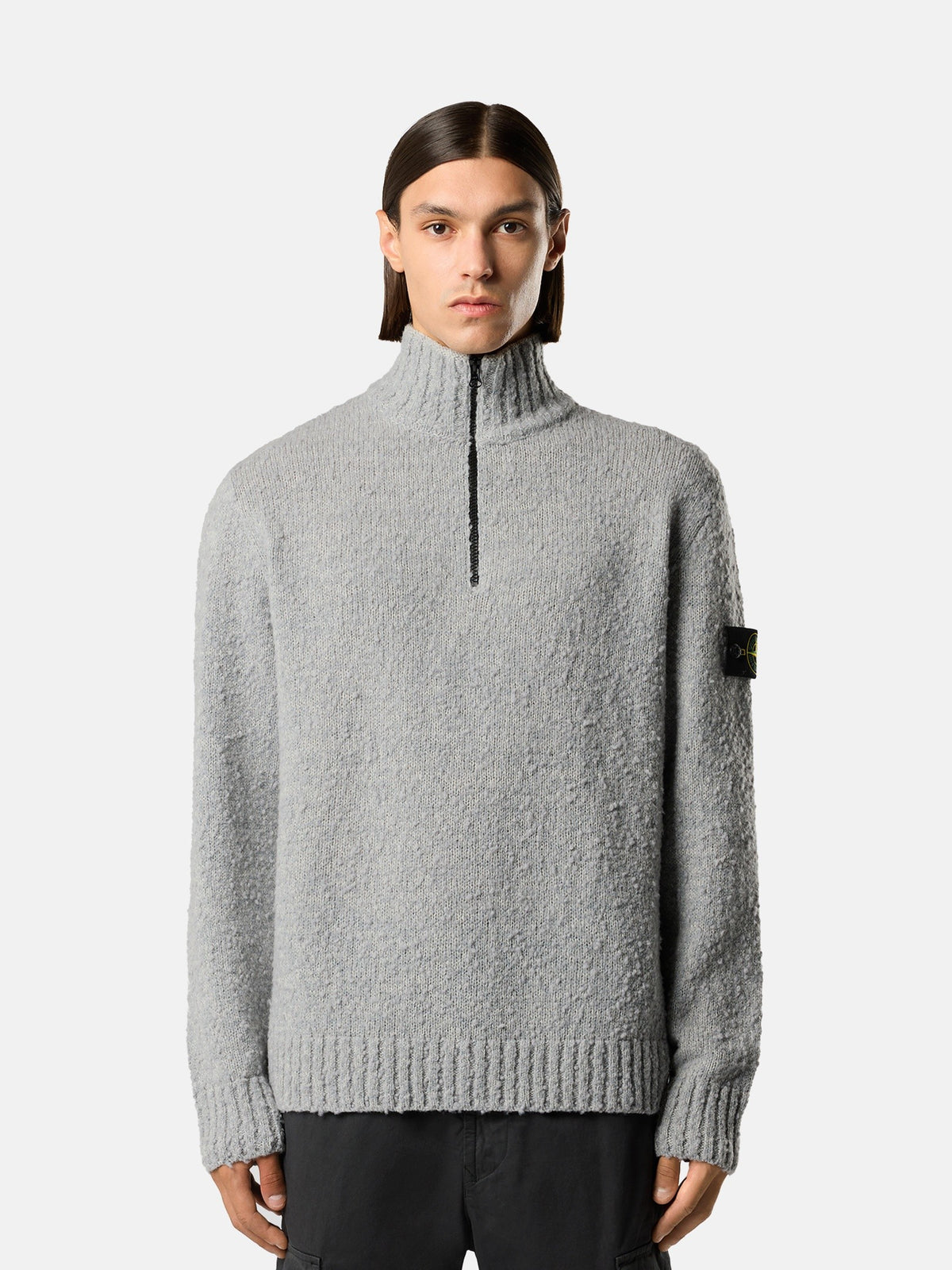 Stone Island Loose-Fit Half-Zip Jumper with Ribbed Trims 5100032