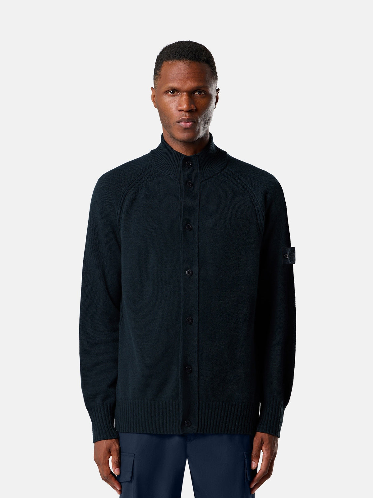 Stone Island Regular-Fit Button-Up Jumper With Raglan Sleeves 5100035
