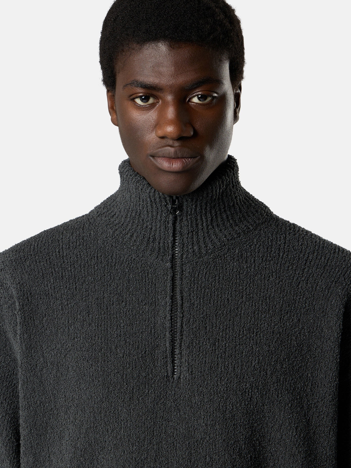 Stone Island Loose-Fit Short-Sleeve Half-Zip Jumper with Needle-Punched Star 5100048