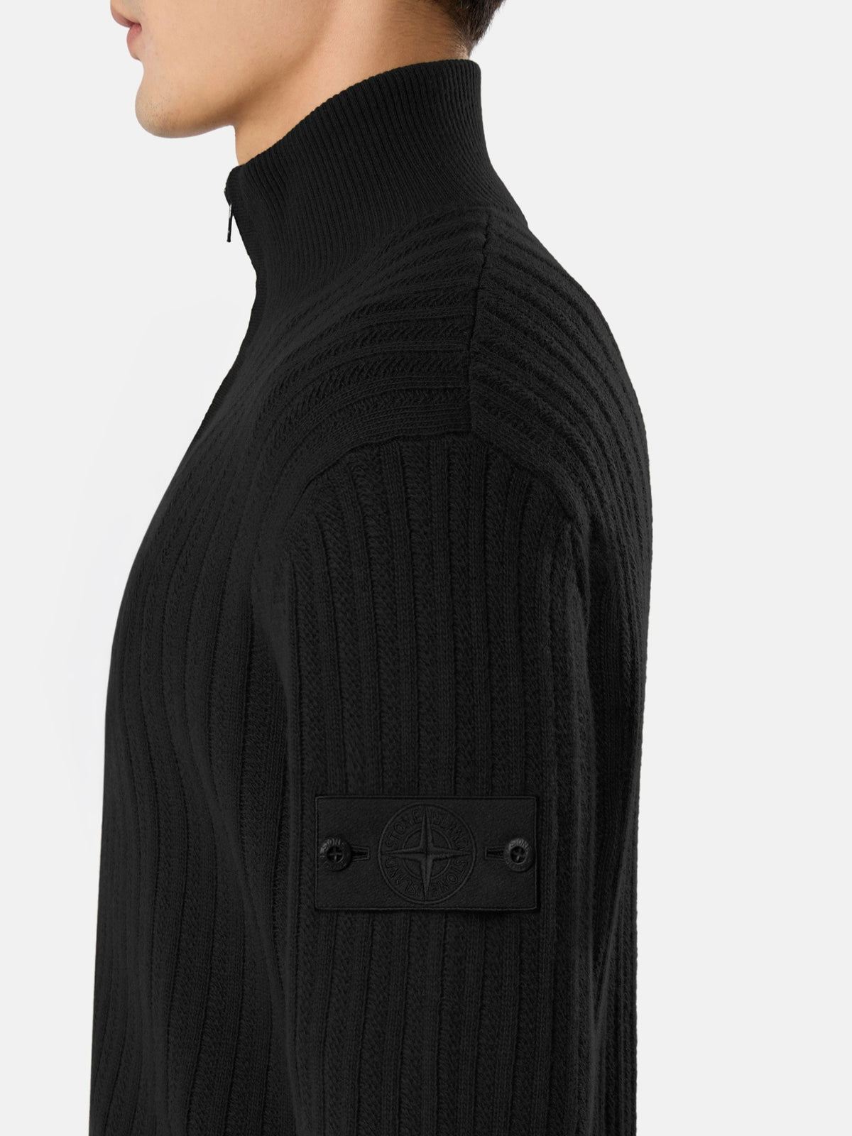 Stone Island Loose-Fit Zip-Up Stand Collar Jumper 5100054