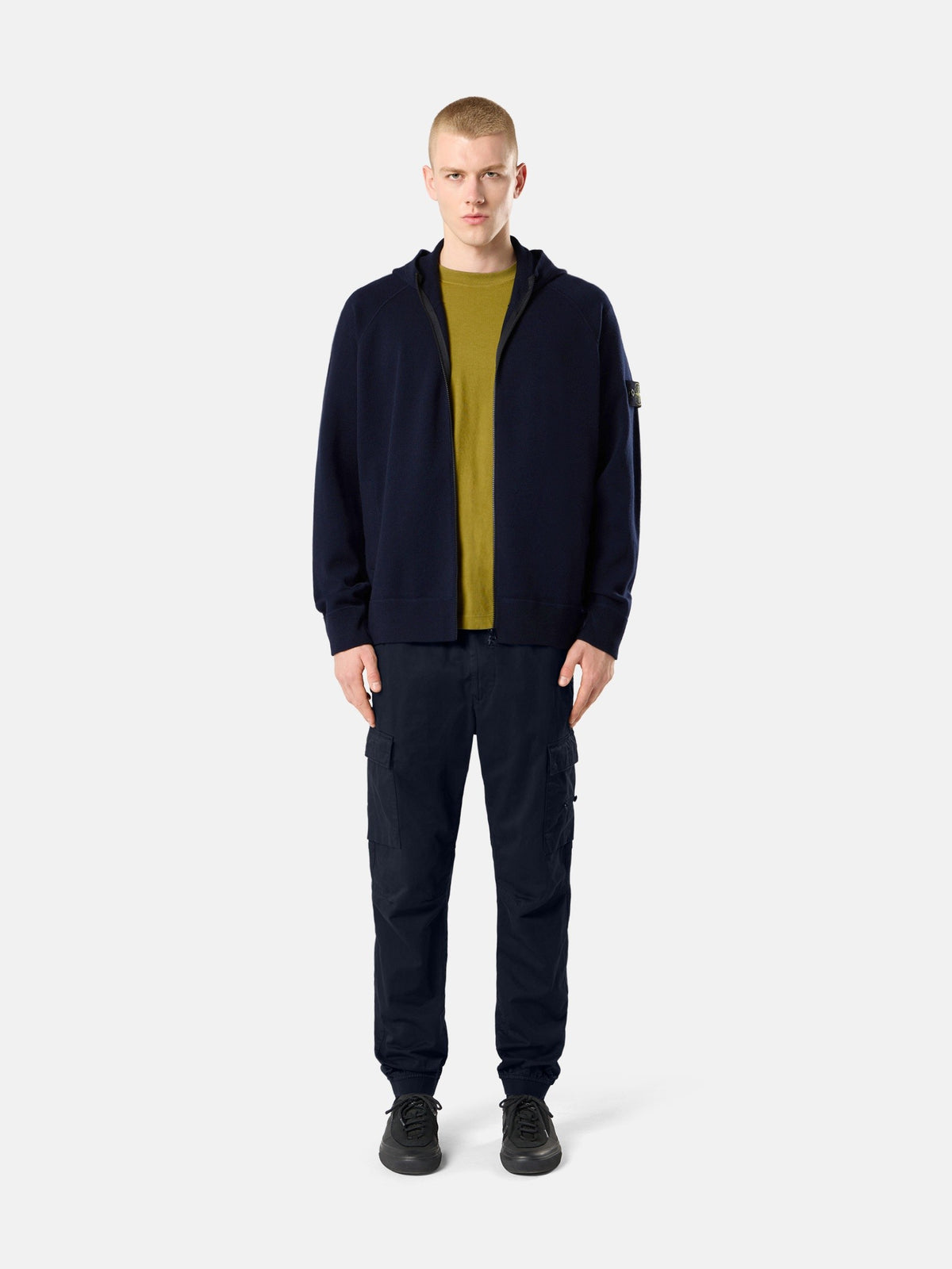 Stone Island Loose-Fit Hooded Zip-Up Jumper with Raglan Sleeves 5100062