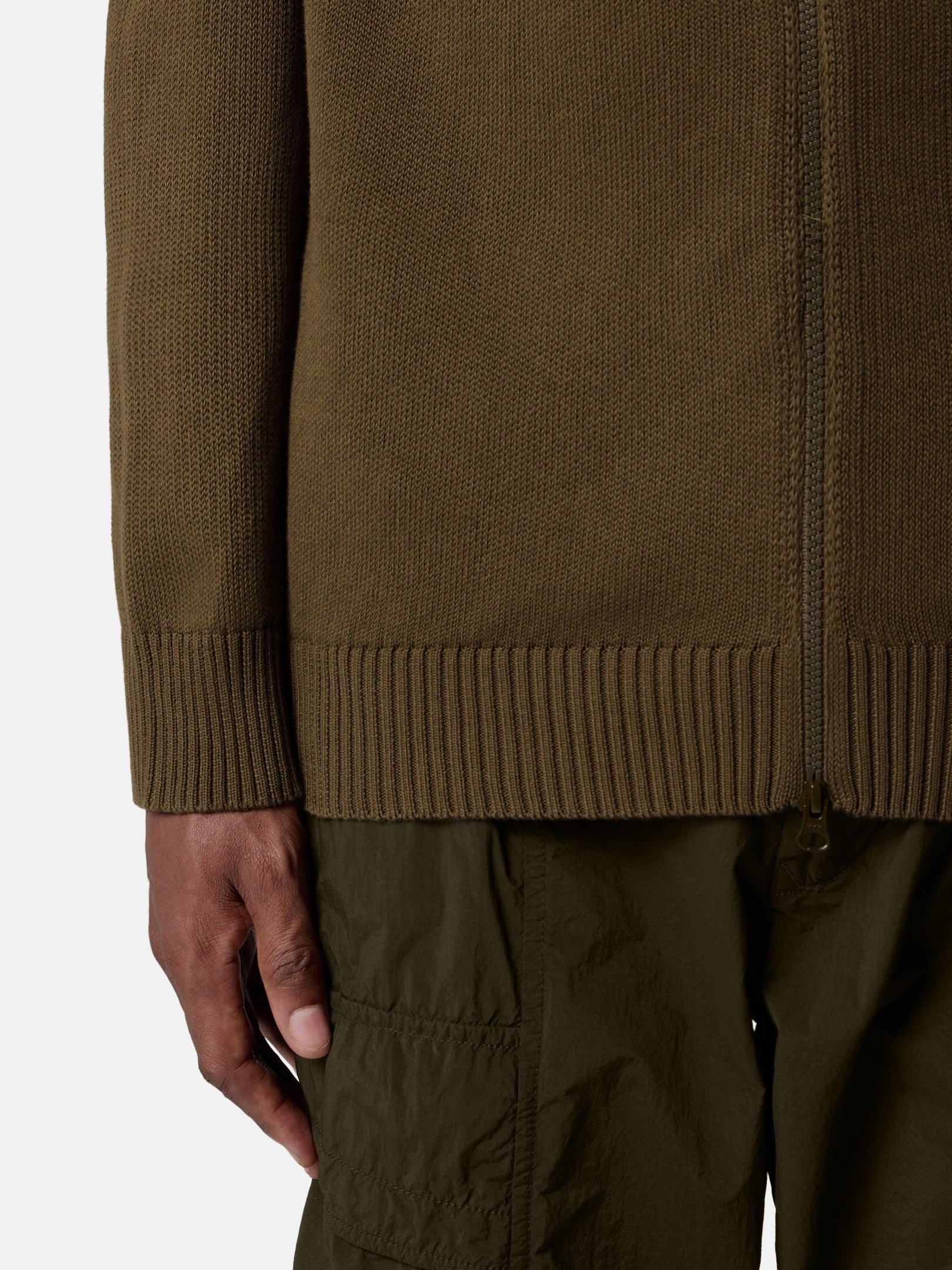 Stone Island Regular-Fit Hooded Zip-Up Jumper with Ribbed Trims 5100064