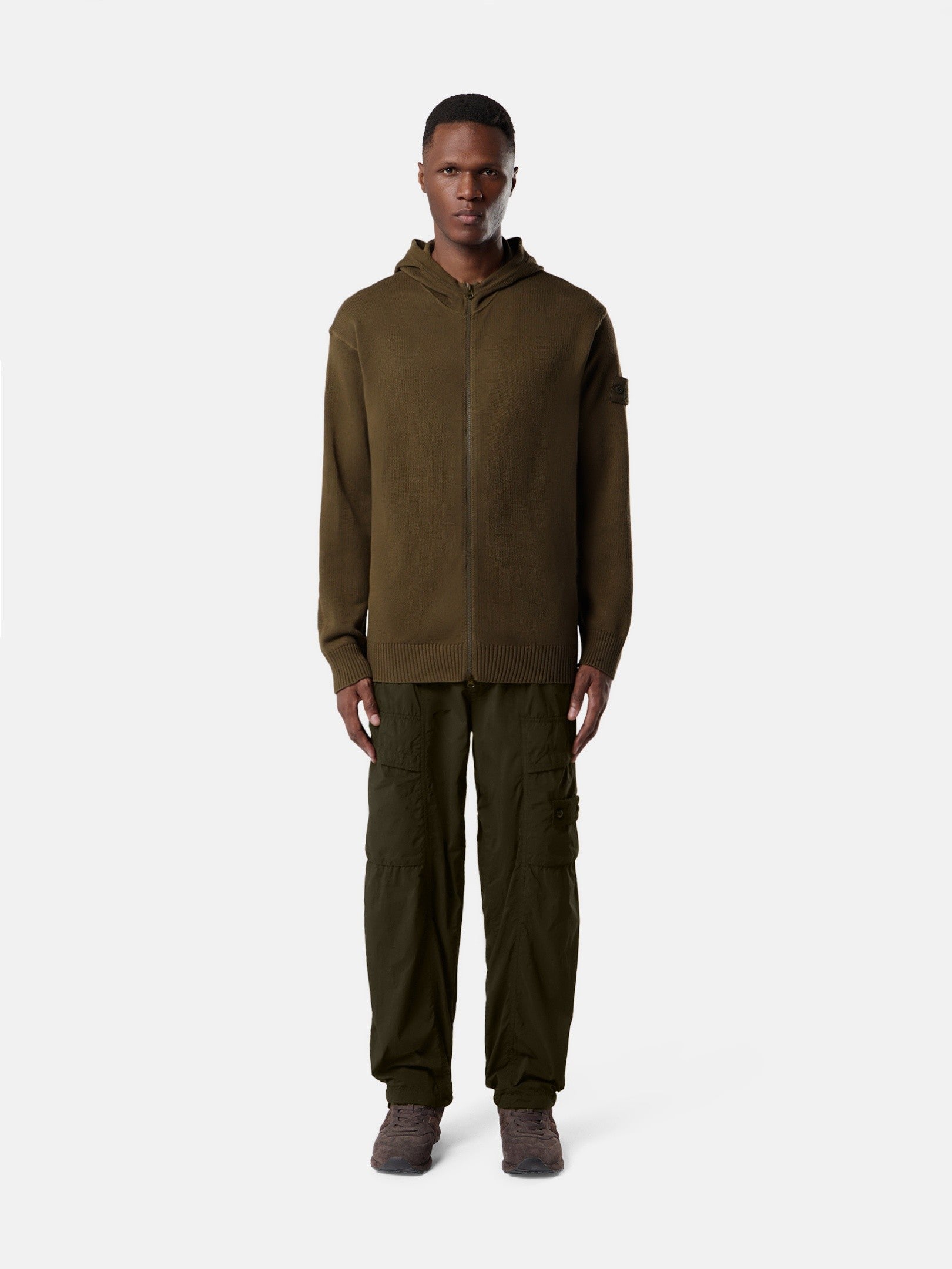 Stone Island Regular-Fit Hooded Zip-Up Jumper with Ribbed Trims 5100064