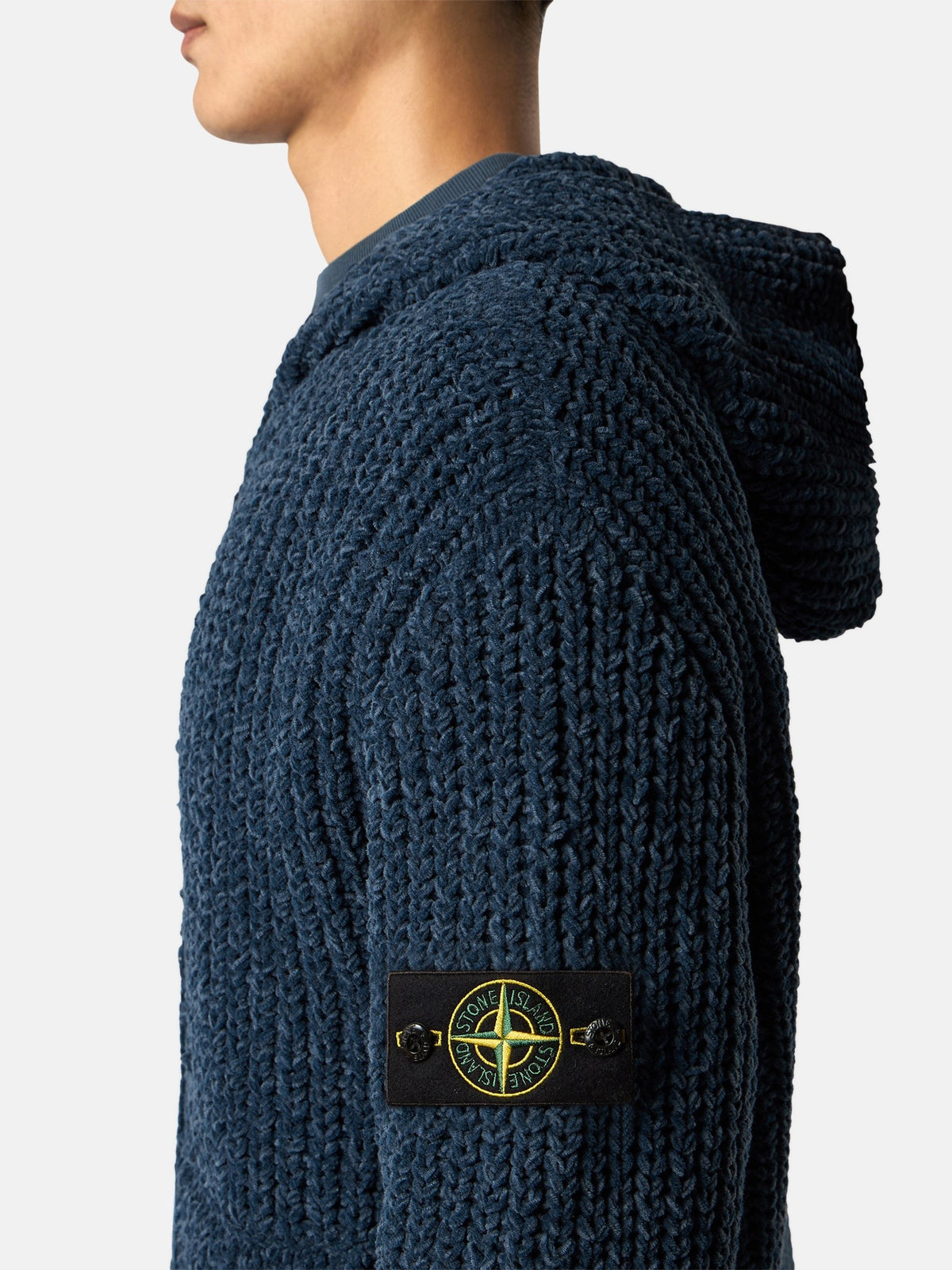 Stone Island Loose-Fit Hooded Zip-Up Jumper with Pockets 5100065