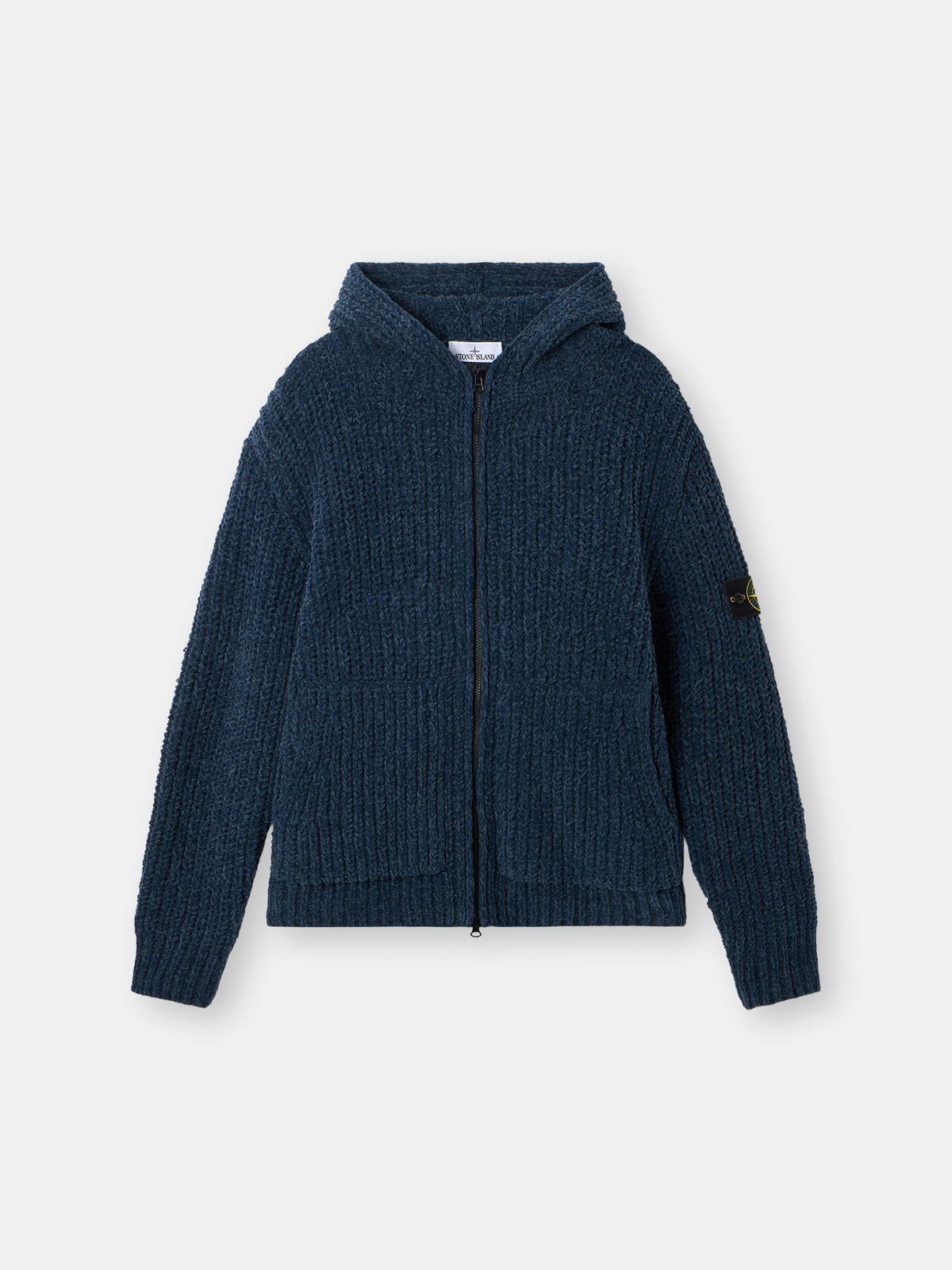 Stone Island Loose-Fit Hooded Zip-Up Jumper with Pockets 5100065