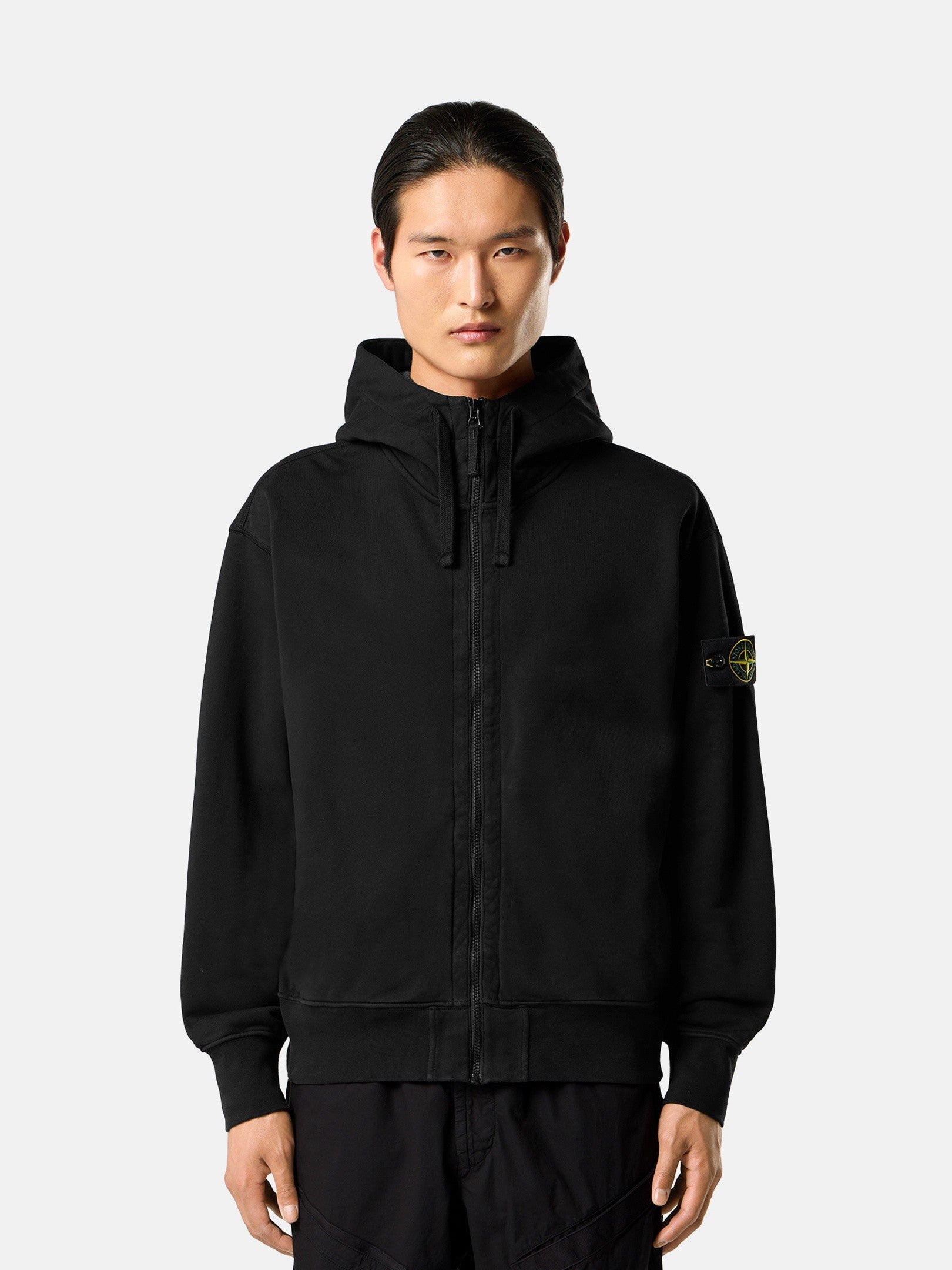 Stone Island Oversized-Fit Zip-Up Hooded Sweatshirt with Pockets 6100009