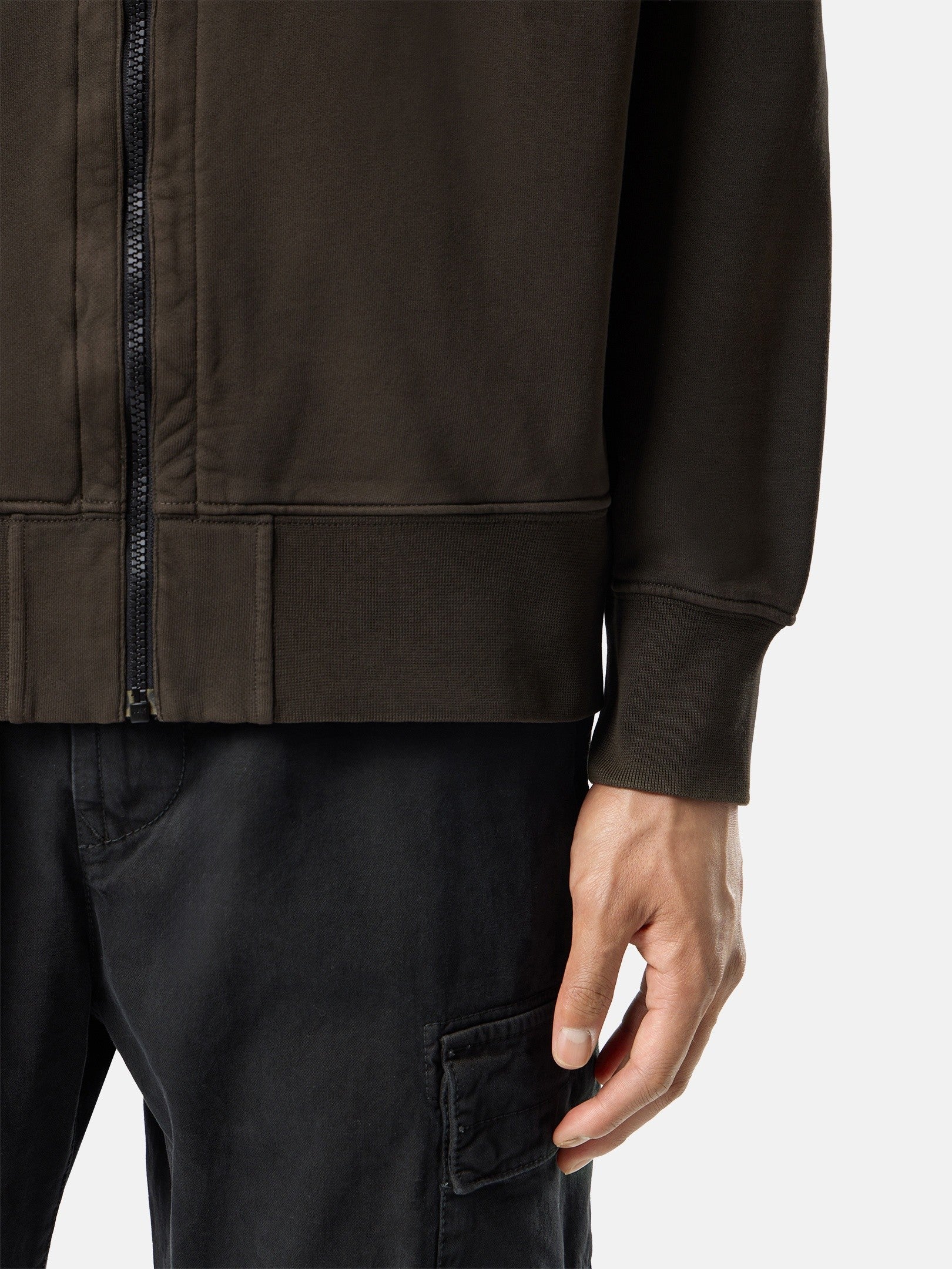 Stone Island Oversized-Fit Zip-Up Hooded Sweatshirt with Pockets 6100009