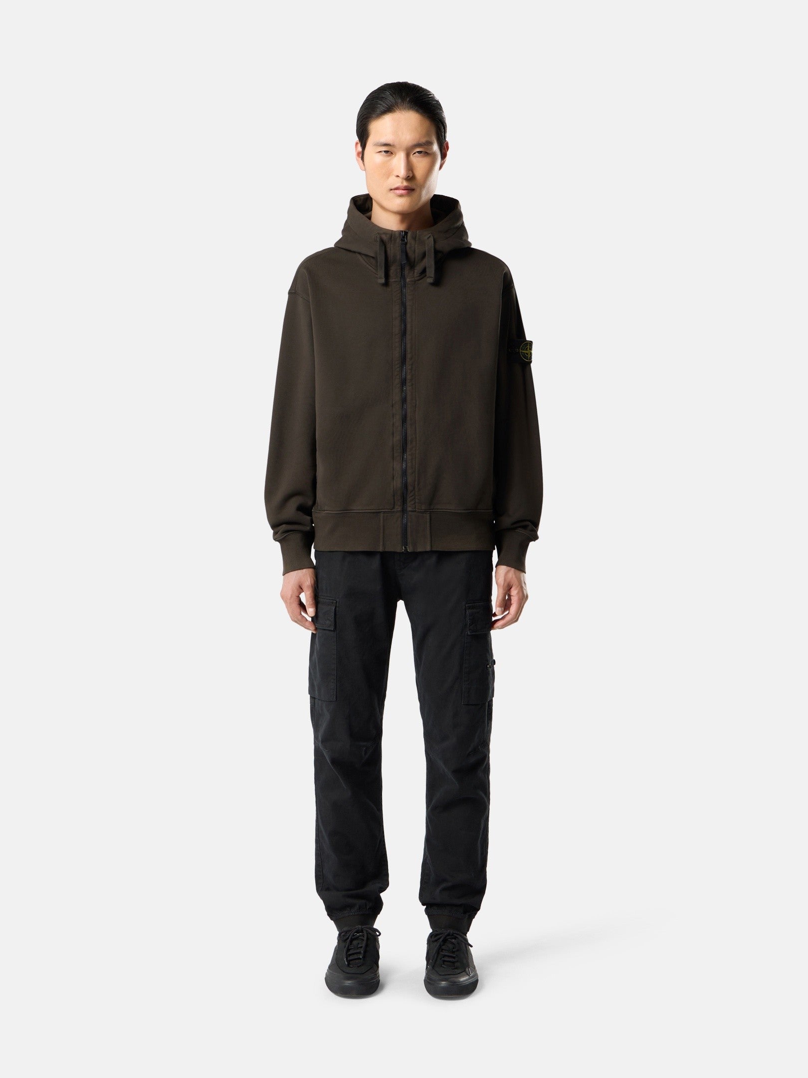 Stone Island Oversized-Fit Zip-Up Hooded Sweatshirt with Pockets 6100009