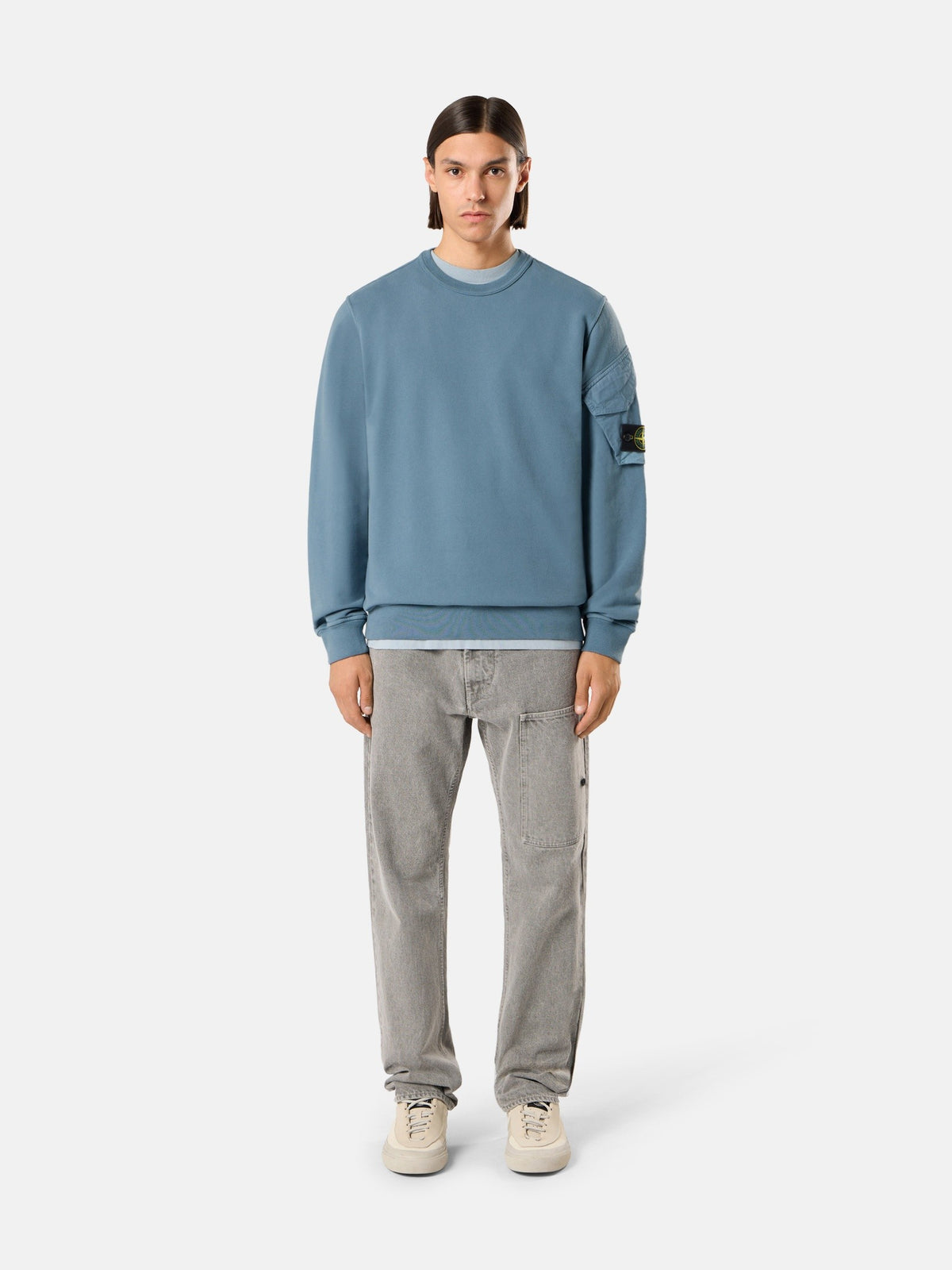 Stone Island Regular-Fit Crewneck Sweatshirt with Sleeve Pocket 6100015