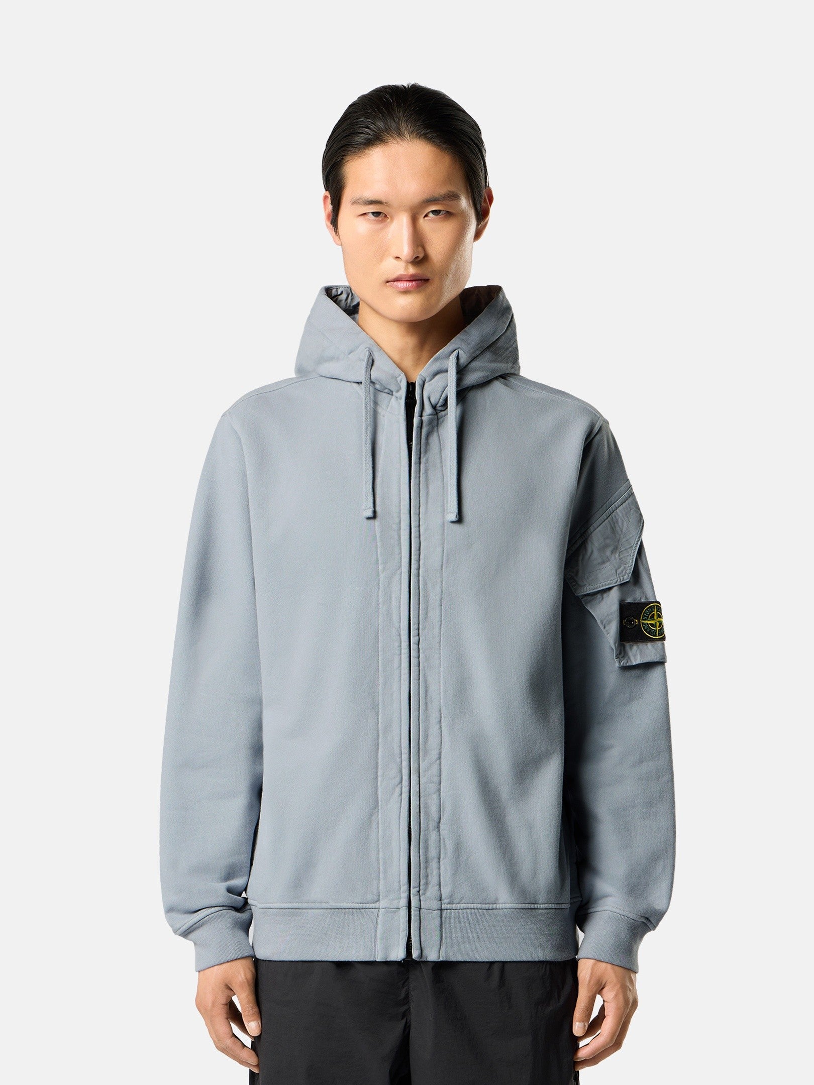 Stone Island Regular-Fit Zip-Up Hooded Sweatshirt with Pockets 6100016