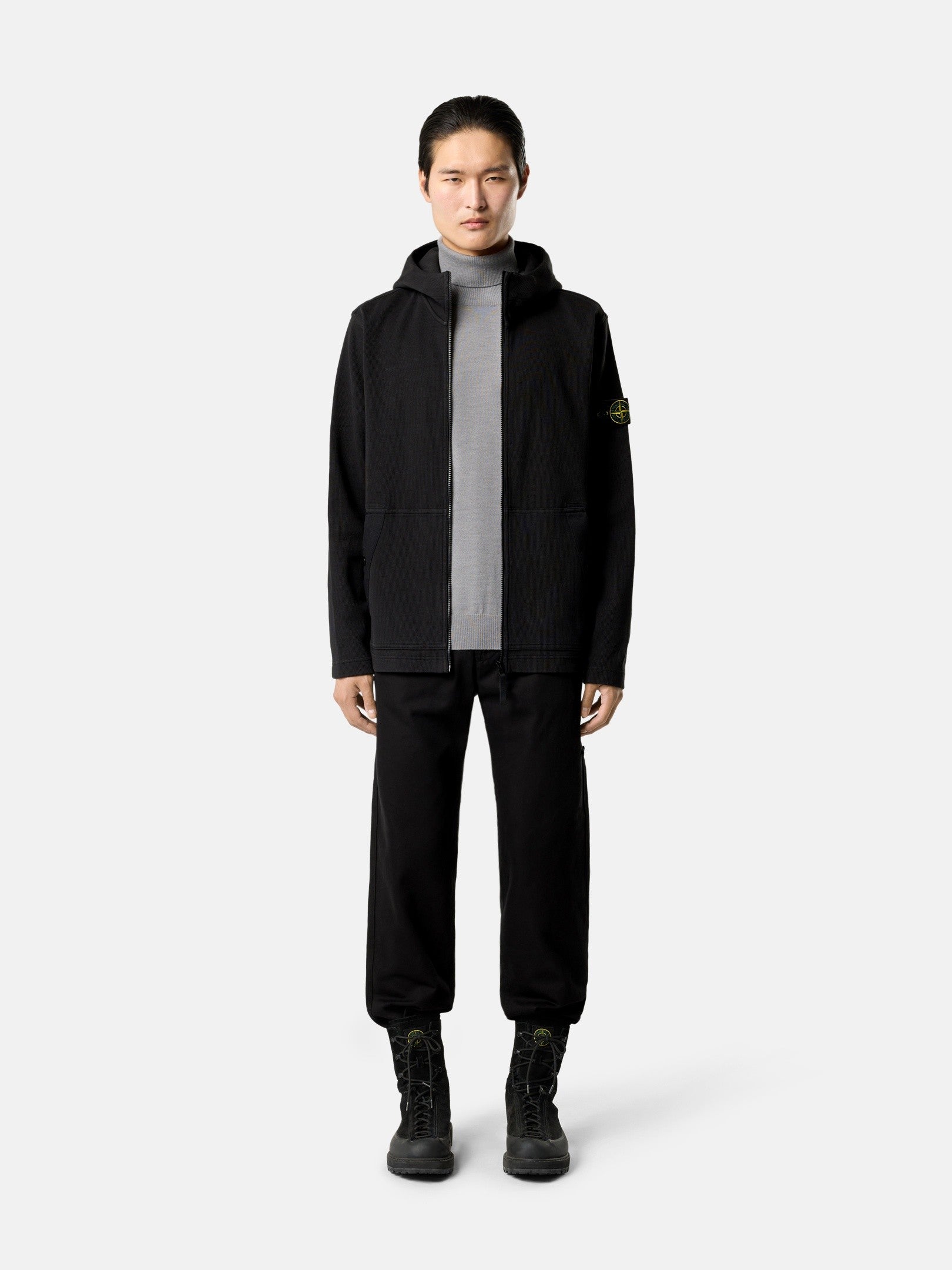 Stone Island Regular-Fit Zip-Up Hooded Sweatshirt with Pockets 6100020