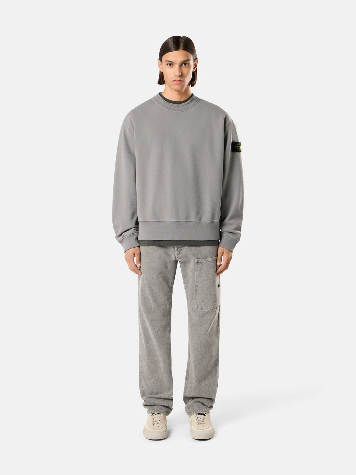 Stone Island Oversized-Fit Crewneck Sweatshirt with Ribbed Trims 6100022