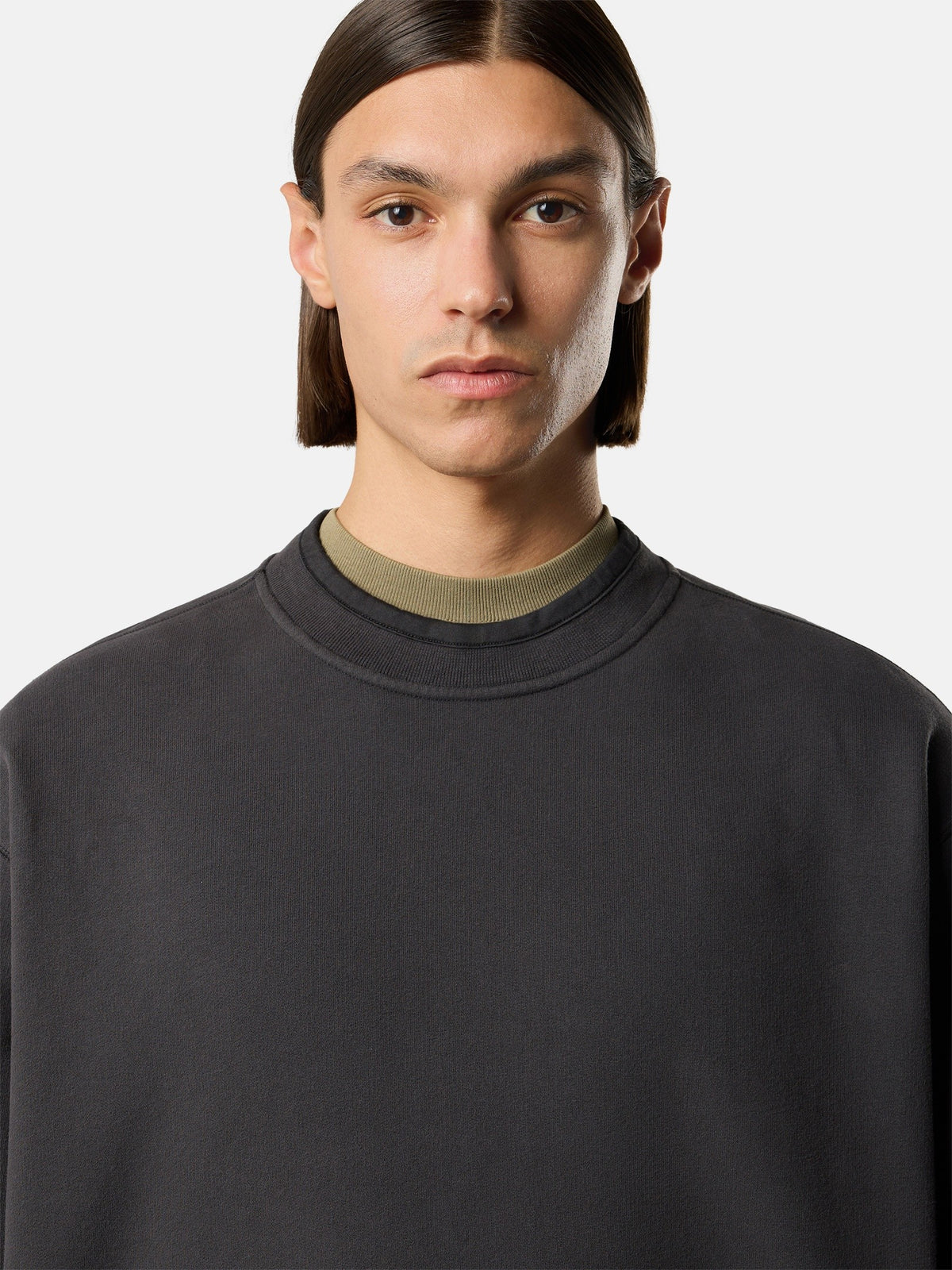 Stone Island Oversized-Fit Crewneck Sweatshirt with Ribbed Trims 6100022