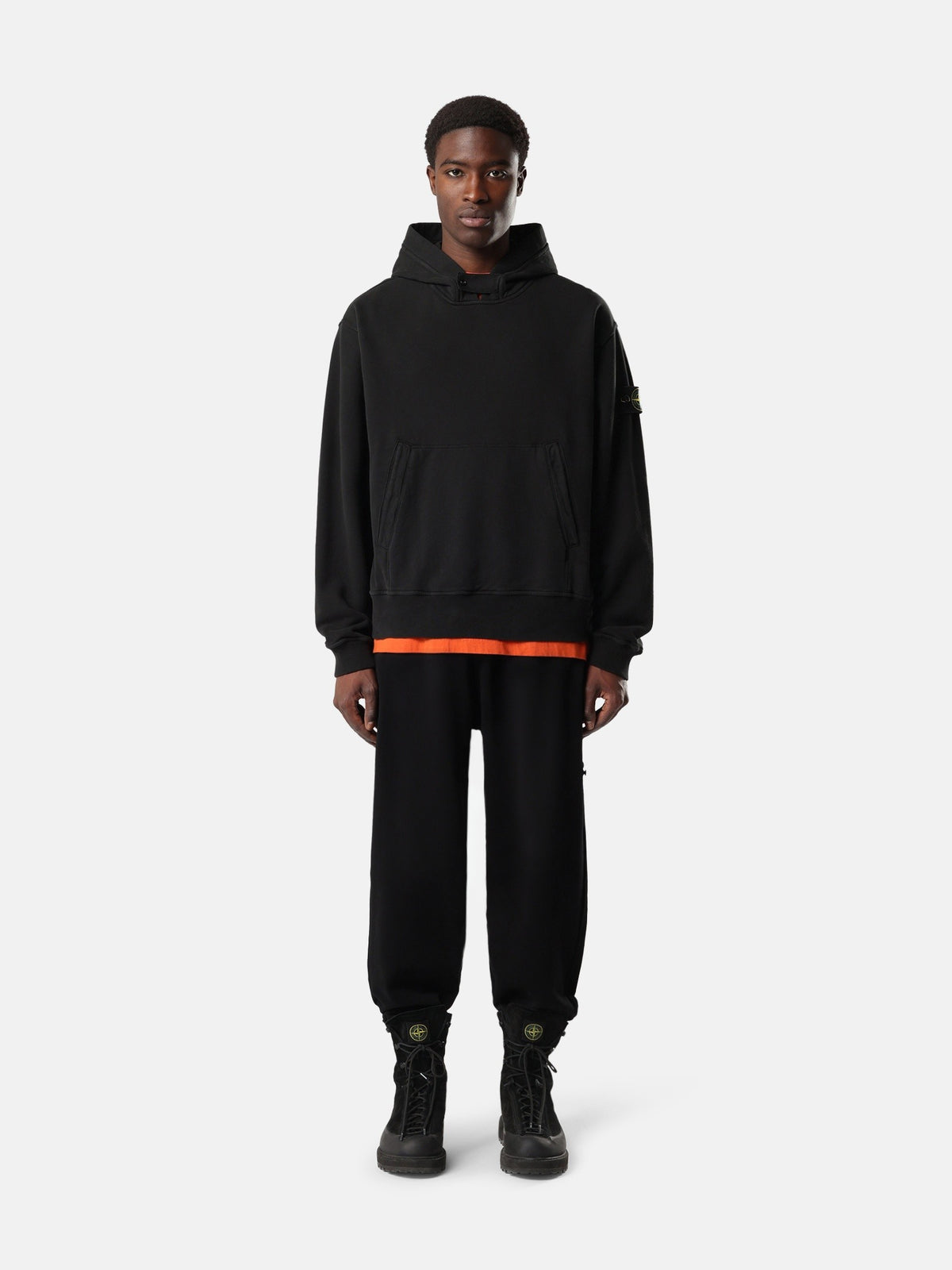 Stone Island Oversized-Fit Zip-Up Hooded Sweatshirt with Pouch Pocket 6100023