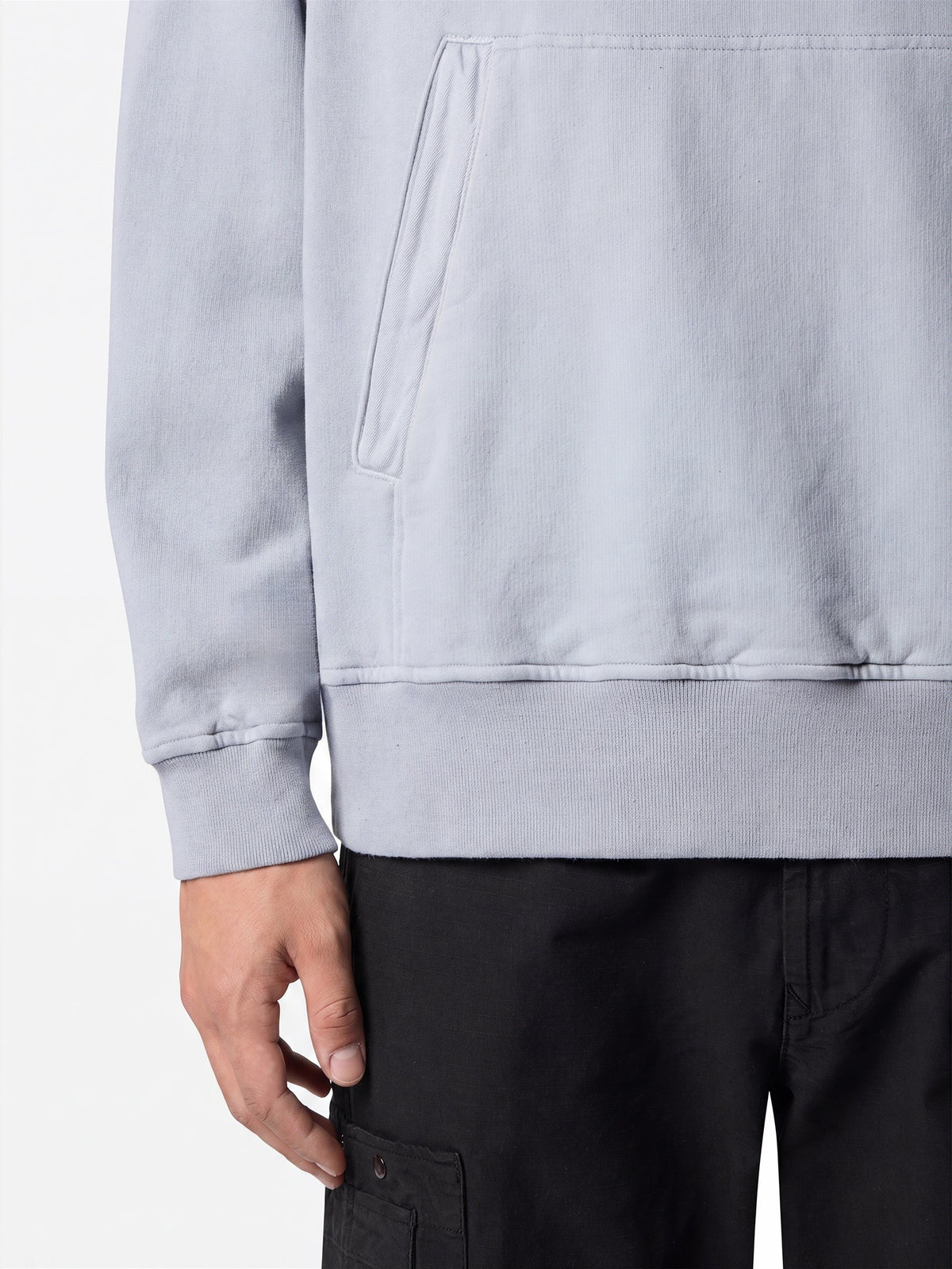 Stone Island Oversized-Fit Zip-Up Hooded Sweatshirt with Pouch Pocket 6100023