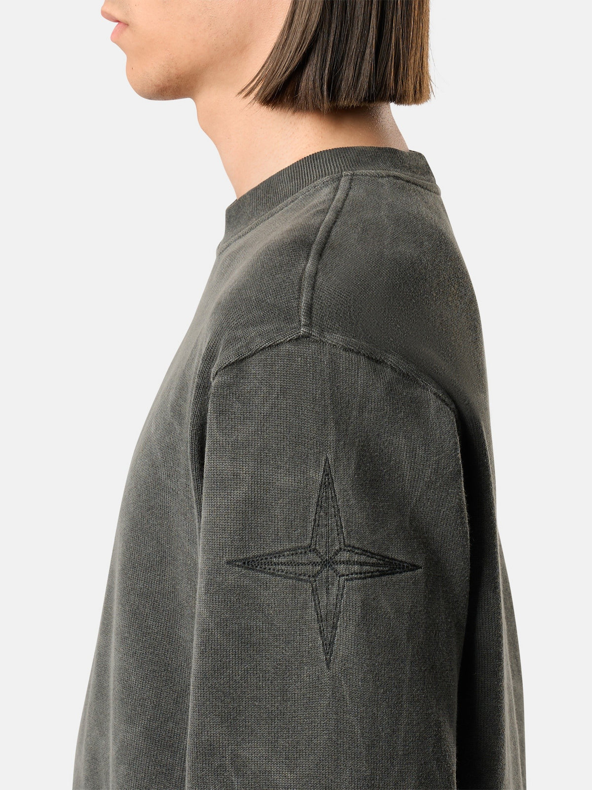 Stone Island Oversized-Fit Crewneck Sweatshirt with Contrast Fabric Panels 6100033