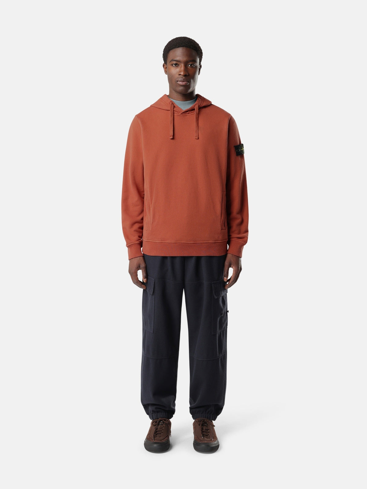 Stone Island Regular-Fit Hooded Sweatshirt with Thumbhole Cuffs 6100048