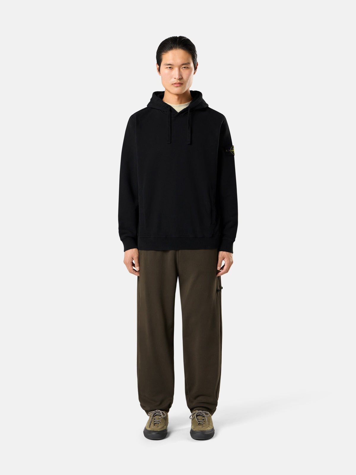 Stone Island Regular-Fit Hooded Sweatshirt with Thumbhole Cuffs 6100048